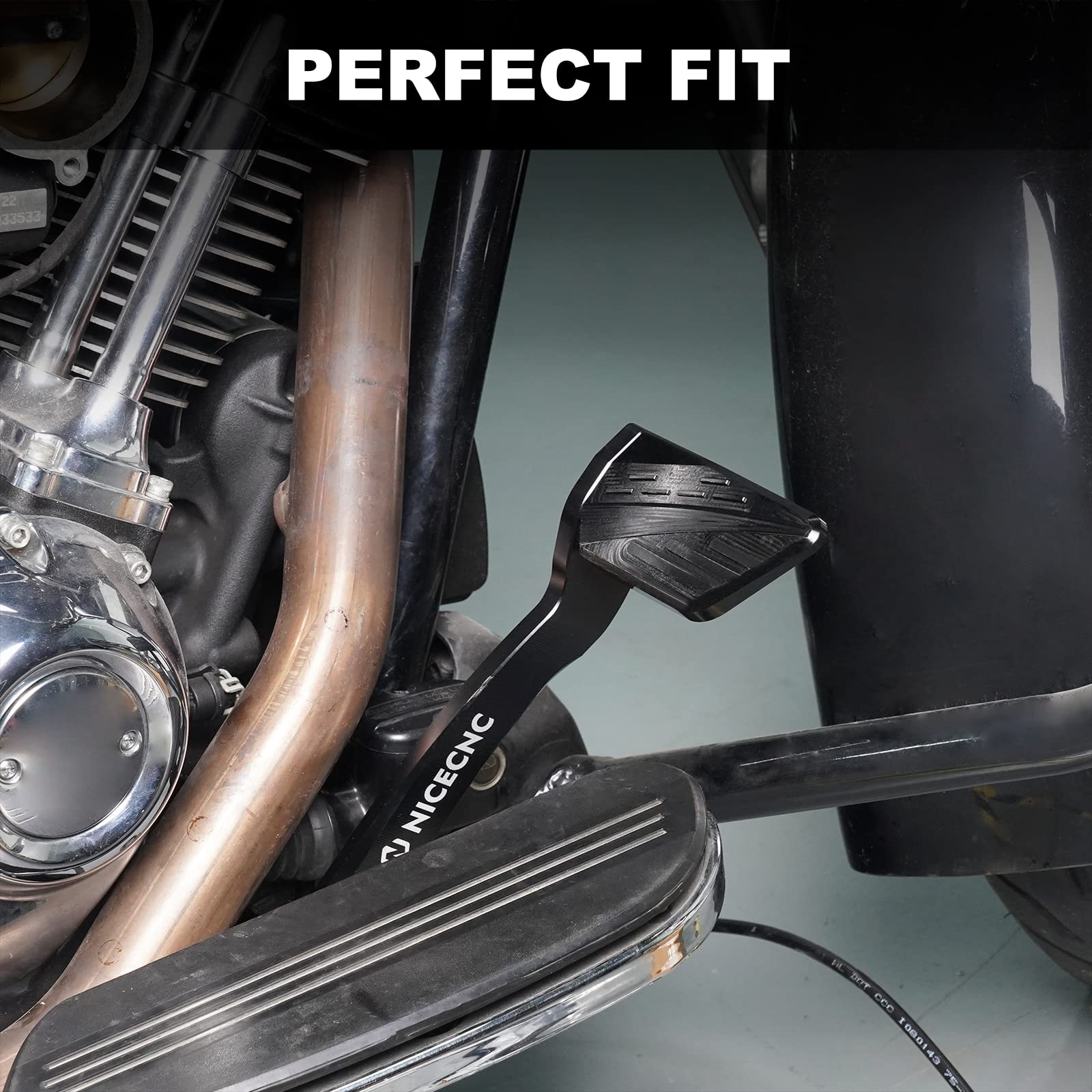 NICECNC Bremshebel-Pedal-Set hinten, Compatible with Harley CVO Tri Glide FLHTCUTGSE 2018–2022, Road Glide FLTRX 2015–2023, Road Glide Special FLTRXS 2016–2023, Siehe Passform, schwarz