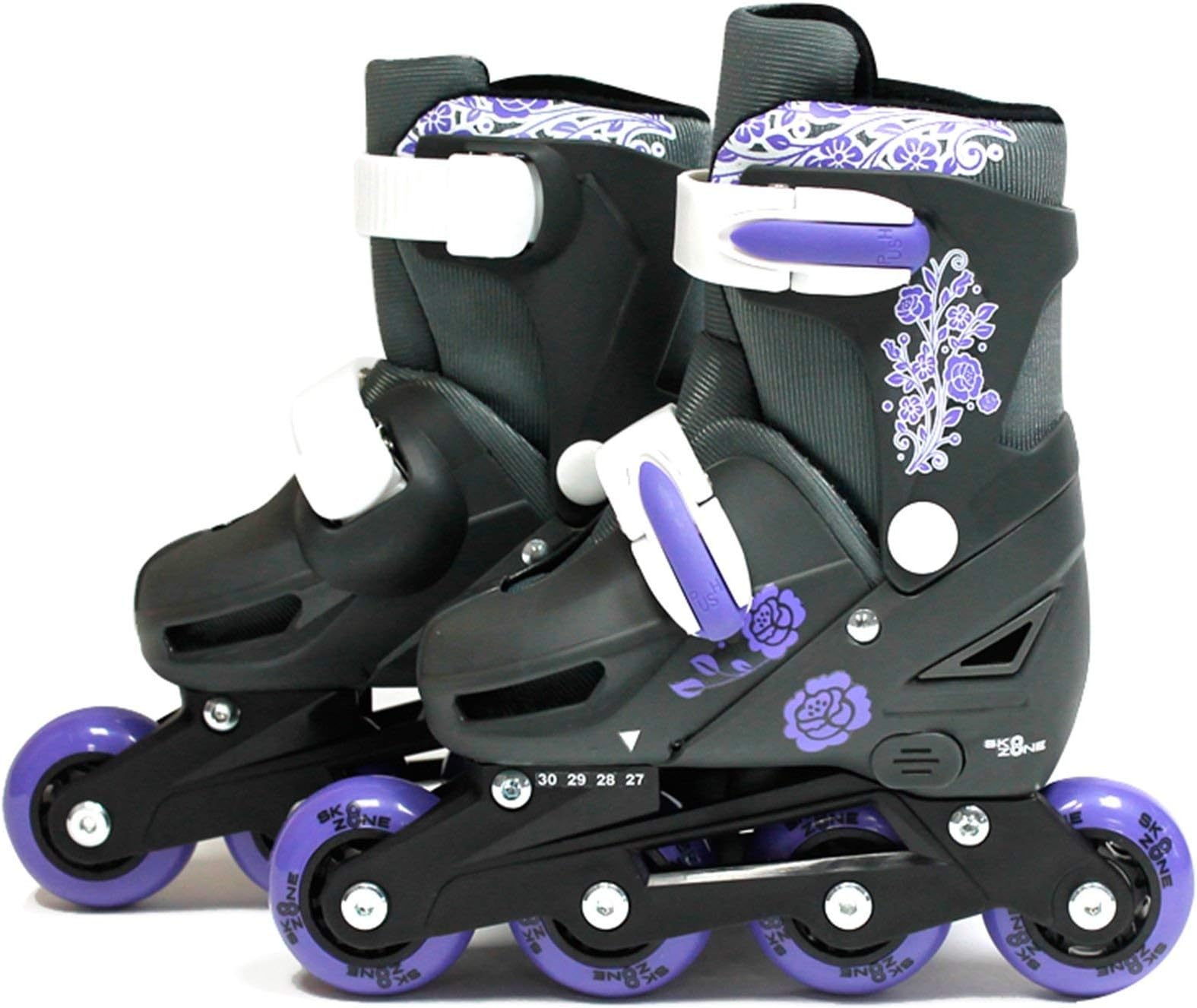 Sk8 Zone By Eurotrade Girls' HW219469 SK8 Zone Purple Roller Blades Inline Adjustable Size Childrens Kids Pro Skating New (Large 3-6 (35-38 EU)