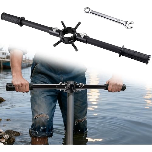 2-Inch Dock Post Auger Wrench, Heavy-Duty Alloy Steel Dock Screw Wrench with Four Set Screws, Suitable for Installation and Removal of Dock Posts and Dock Poles