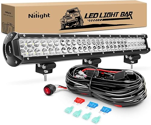 Nilight - Barra de luz LED ZH405 de 25 pulgadas, 162 W, combo de luces LED todoterreno con kit de arnés de cableado, 2 años de garantía