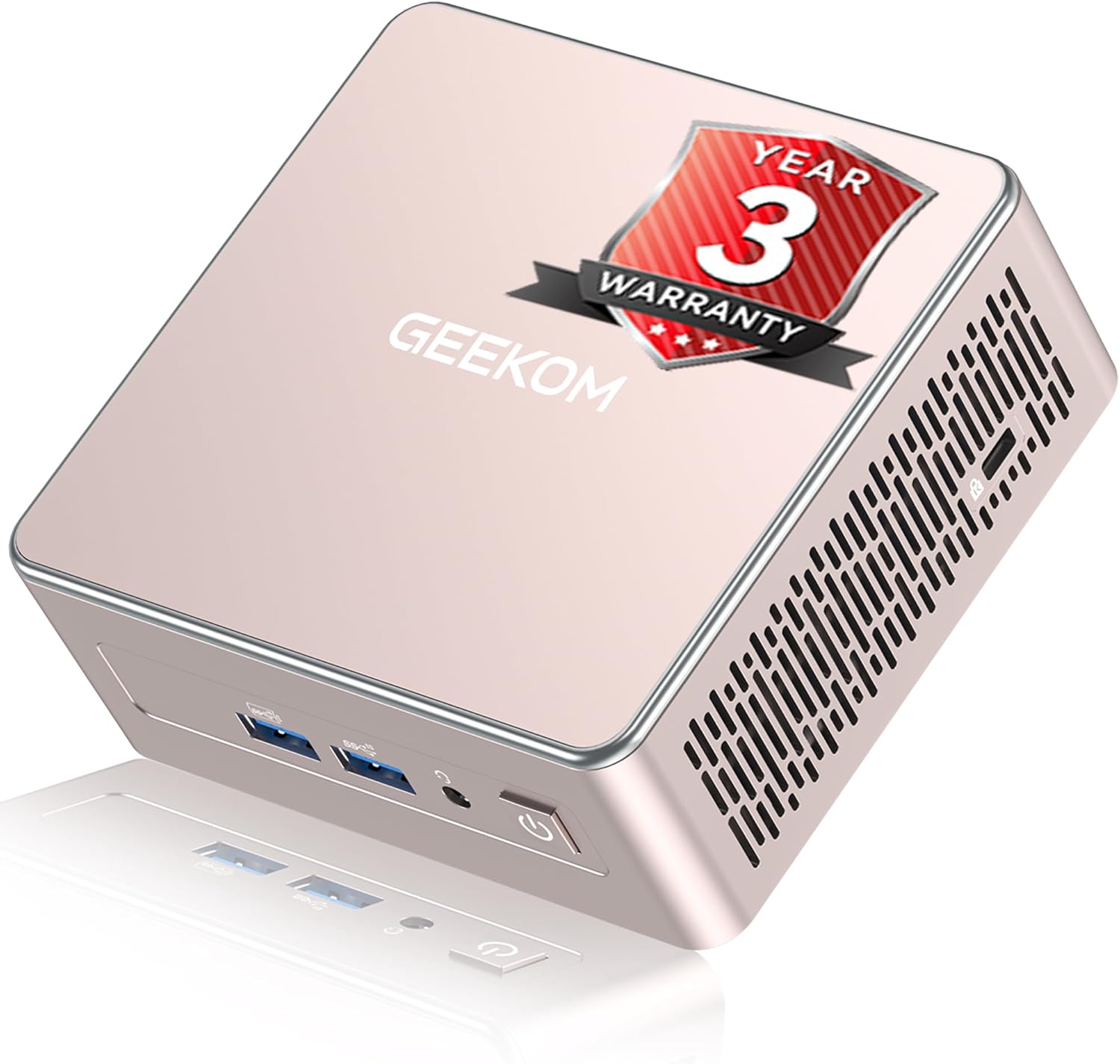 GEEKOM A5 Mini PC 2025 Edition (3-Year Support), AMD Ryzen 7 5825U (8C/16T, up to 4.5GHz), 16GB High-Speed RAM, 512GB NVMe SSD, Windows 11 Pro, USB 3.2, Wi-Fi 6, BT 5.2, 8K UHD for Home/Office/Gaming