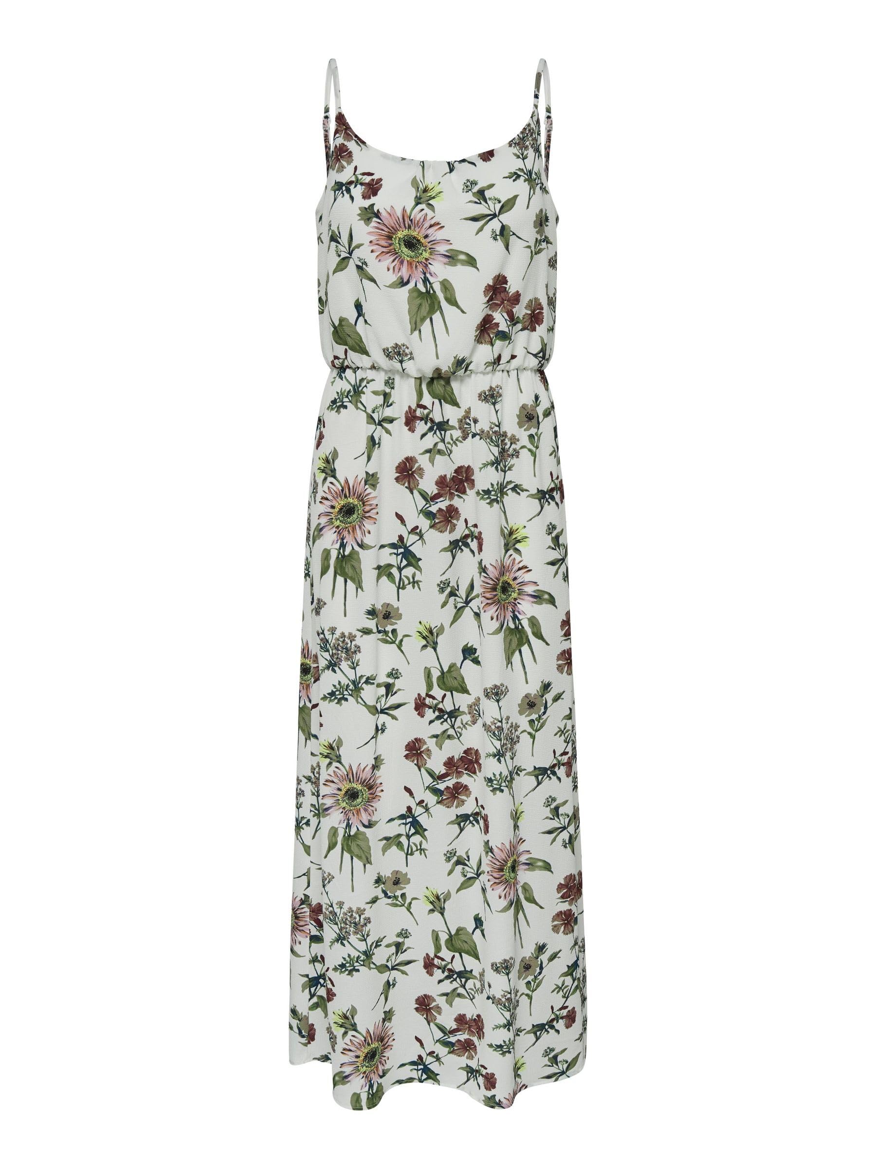 ONLY Women's Onlwinner Sl Maxidress Noos Wvn Dress, Multicolor (Cloud Dancer Aop: Botanical), 8
