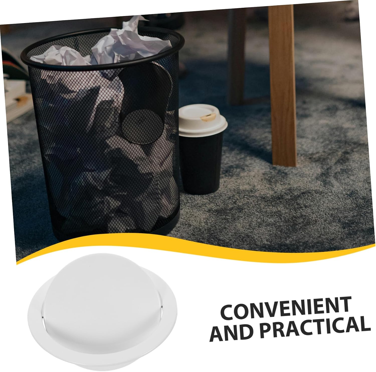 TEHAUX Stainless Steel Built Trash Can Lid Locking Lid for under Counter Waste Chute Recessed Trash Bin Cover for Kitchen Bathroom