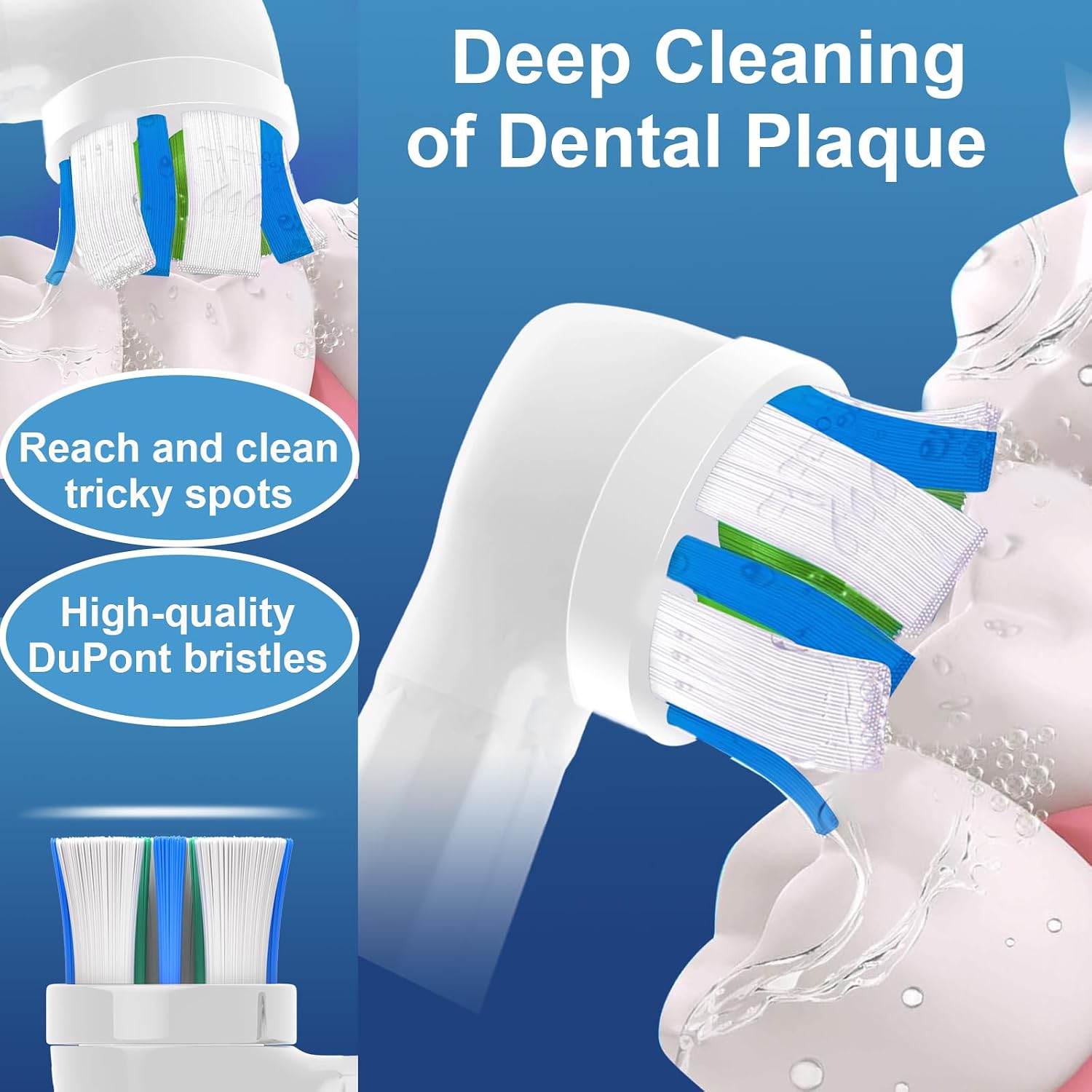 iO Replacement Heads Compatible with Oral B iO, Toothbrush Heads Compatible with iO 2 3 4 5 6 7 8 9 10 Series Electric Toothbrush, Dense Bristles for Powerful Stain Removal