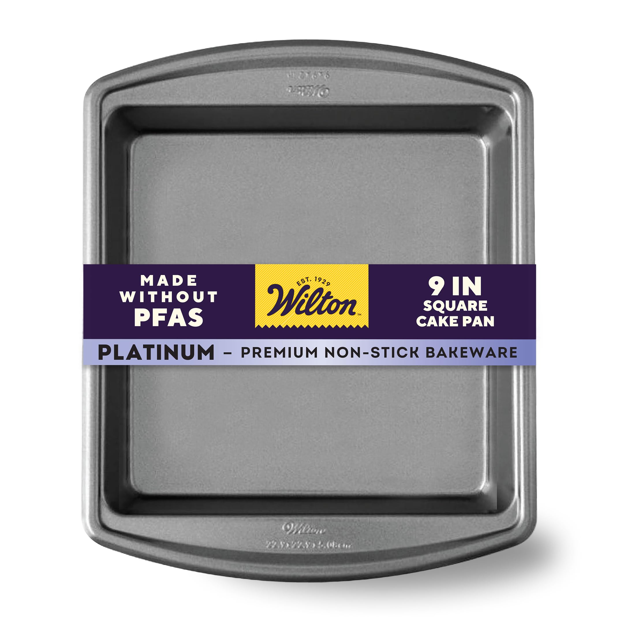 Wilton Silver Platinum Premium Non-Stick Anti-Warp Bakeware, Made Without Pfas, Square Pan, 9 X 9 X 2 In, Packaging May Vary