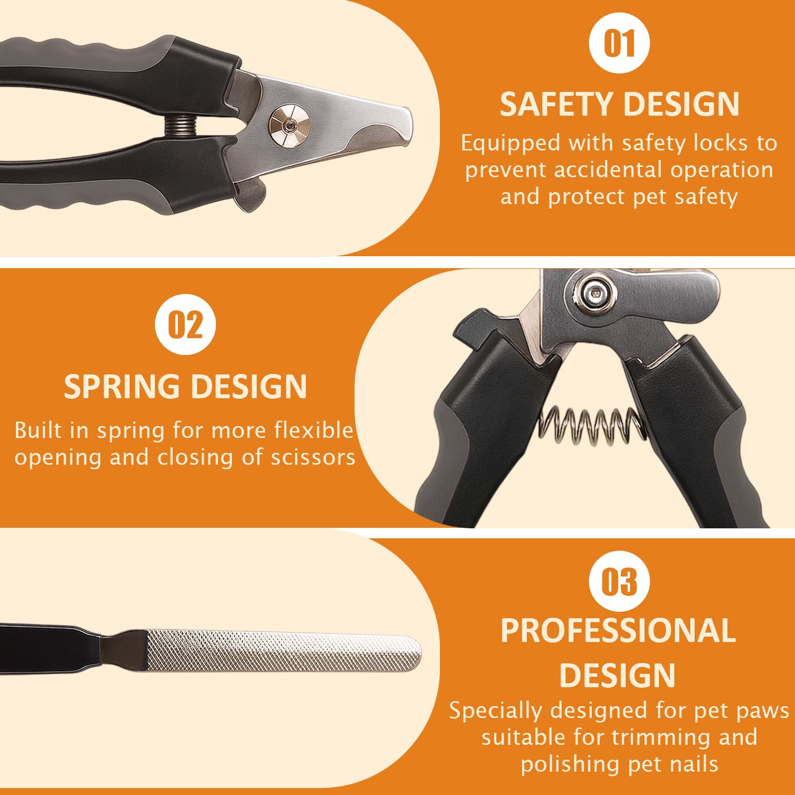 Dog nail clippers, Professional Dog Nail Clippers + Nail File 2 in 1 Set, Dog & Cat Pets Nail Clippers and Trimmers - Image 4