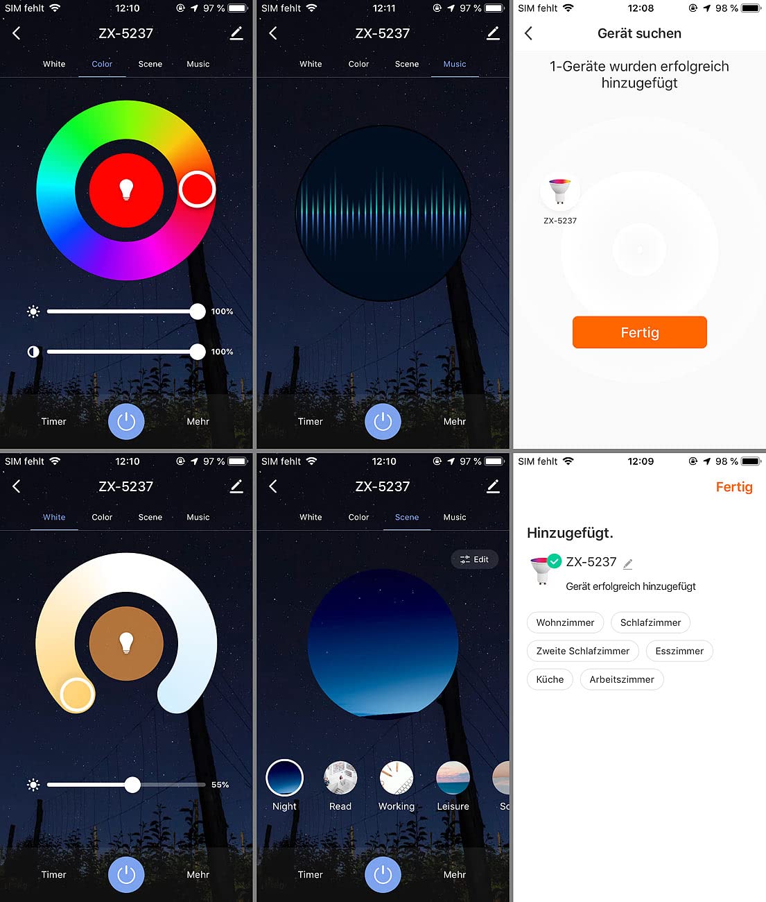 3 cadres encastrables coloris noir avec 3 ampoules LED connectées LAV-300.zigbee [Luminea]