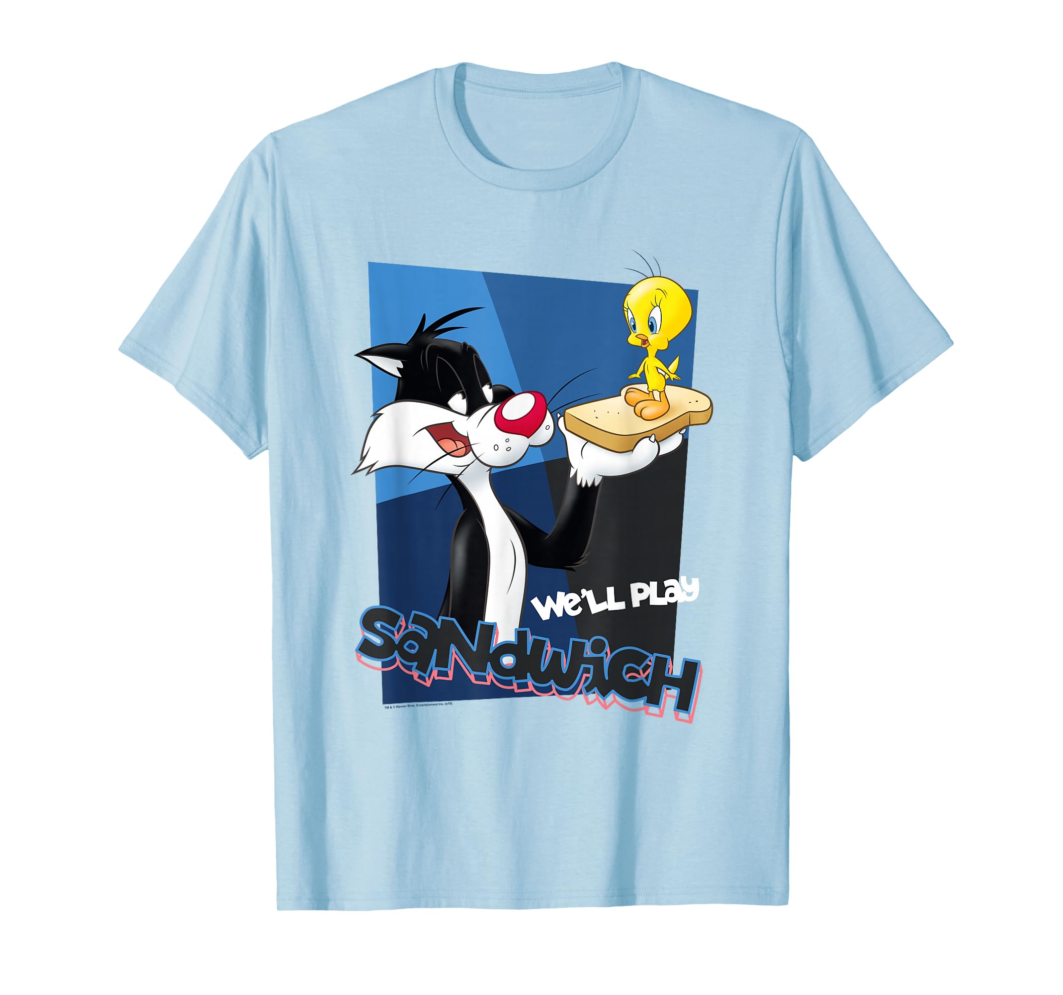 Looney Tunes Sylvester Tweety Sandwich T-Shirt Small