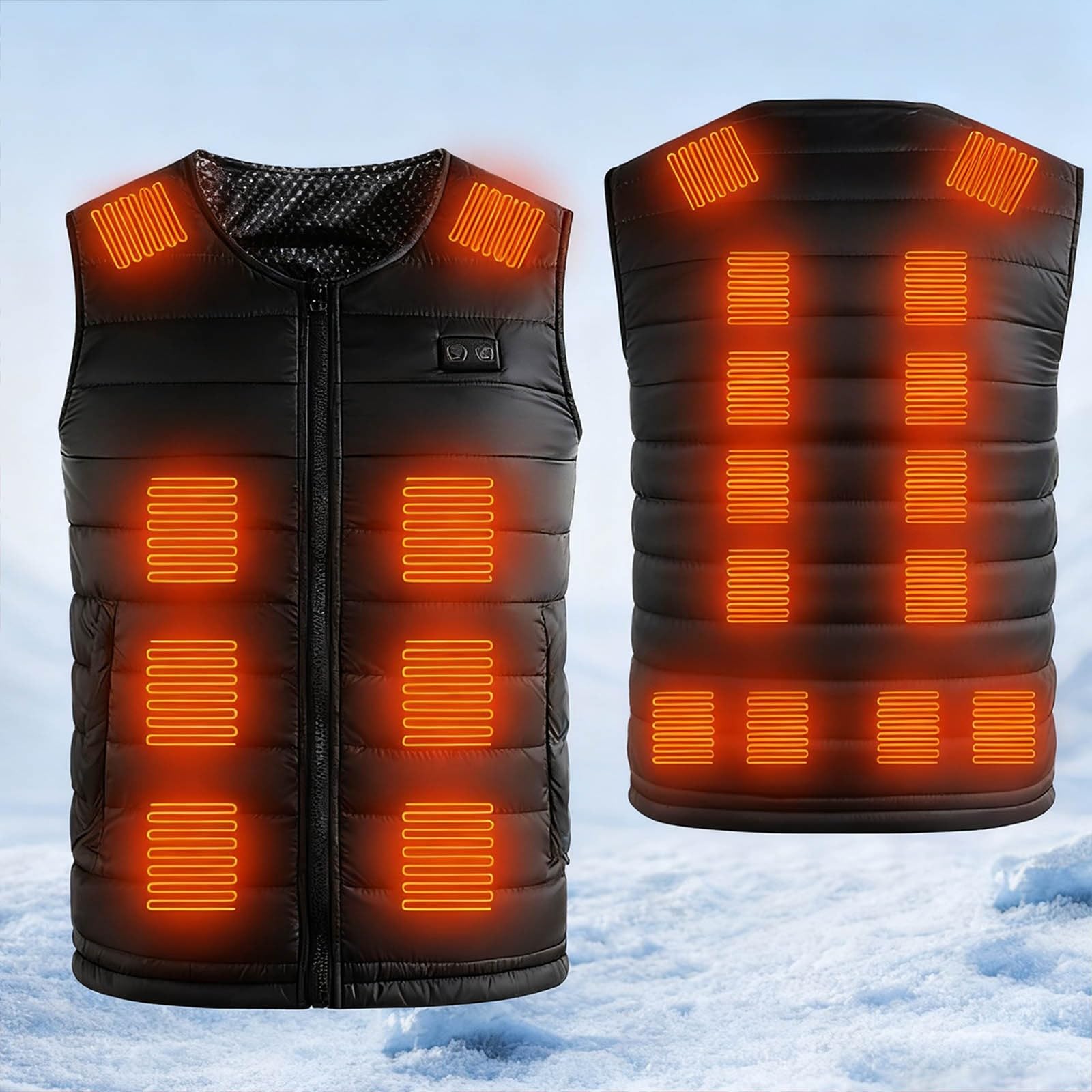 Gilet Riscaldato Uomo Donna con USB e Chiusura Magnetica Smanicato Riscaldata Imbottita Trapuntata Piumino Riscaldate Anziani Senza Maniche 100 Grammi per Sci Caccia Moto Pesca Trekking Bici Lavoro