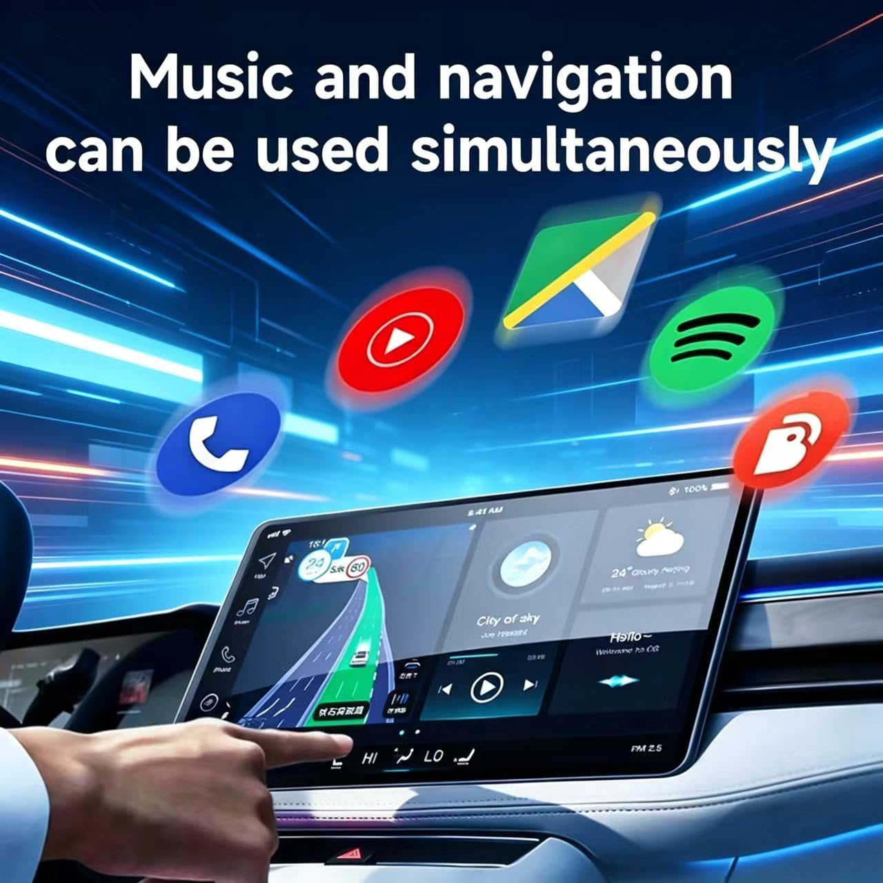 Dongle CarPlay Inalámbrico para Peugeot 508L, Adaptador USB de Cable a Wireless Baja Latencia Plug & Play Diseño Slim