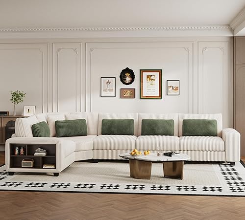 Sofá seccional para sala de estar – Sofá modular grande de 142 pulgadas, moderno y convertible de 5 asientos, con asiento profundo, sofás tapizados