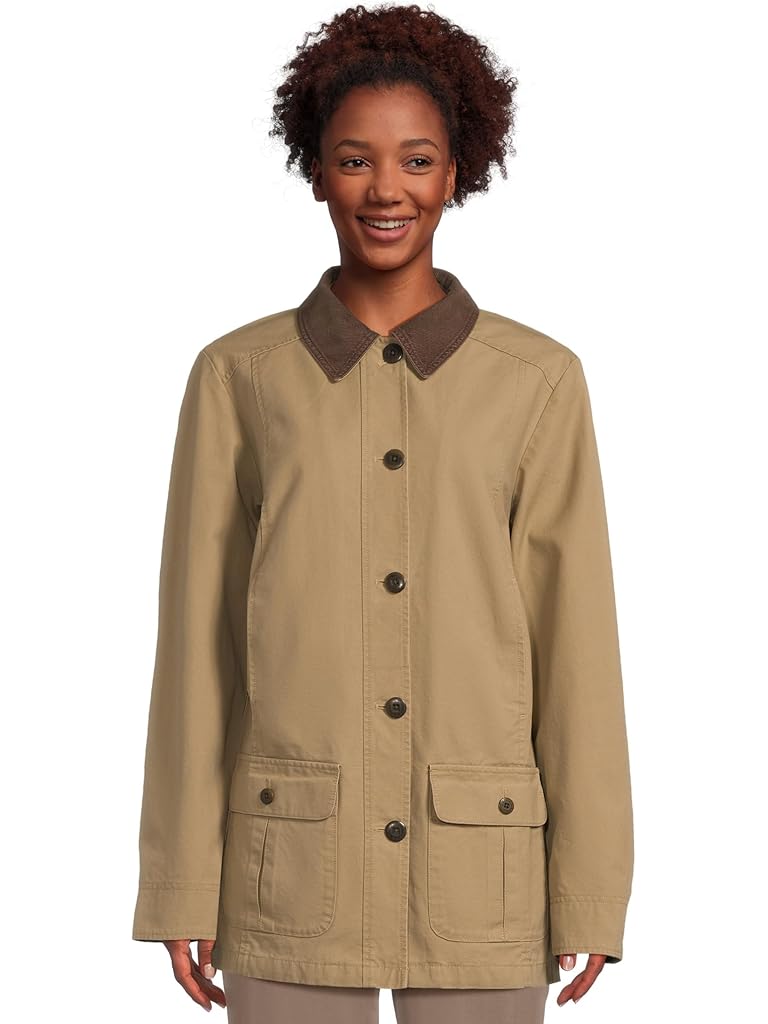Khaki L.L.Bean Adirondack Barn Coat Flannel-Lined