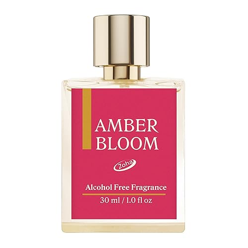 Zoha, Perfume Amber Bloom para mujeres y hombres, sin alcohol, hipoalergénica, vegana, fragancia aceite-niebla