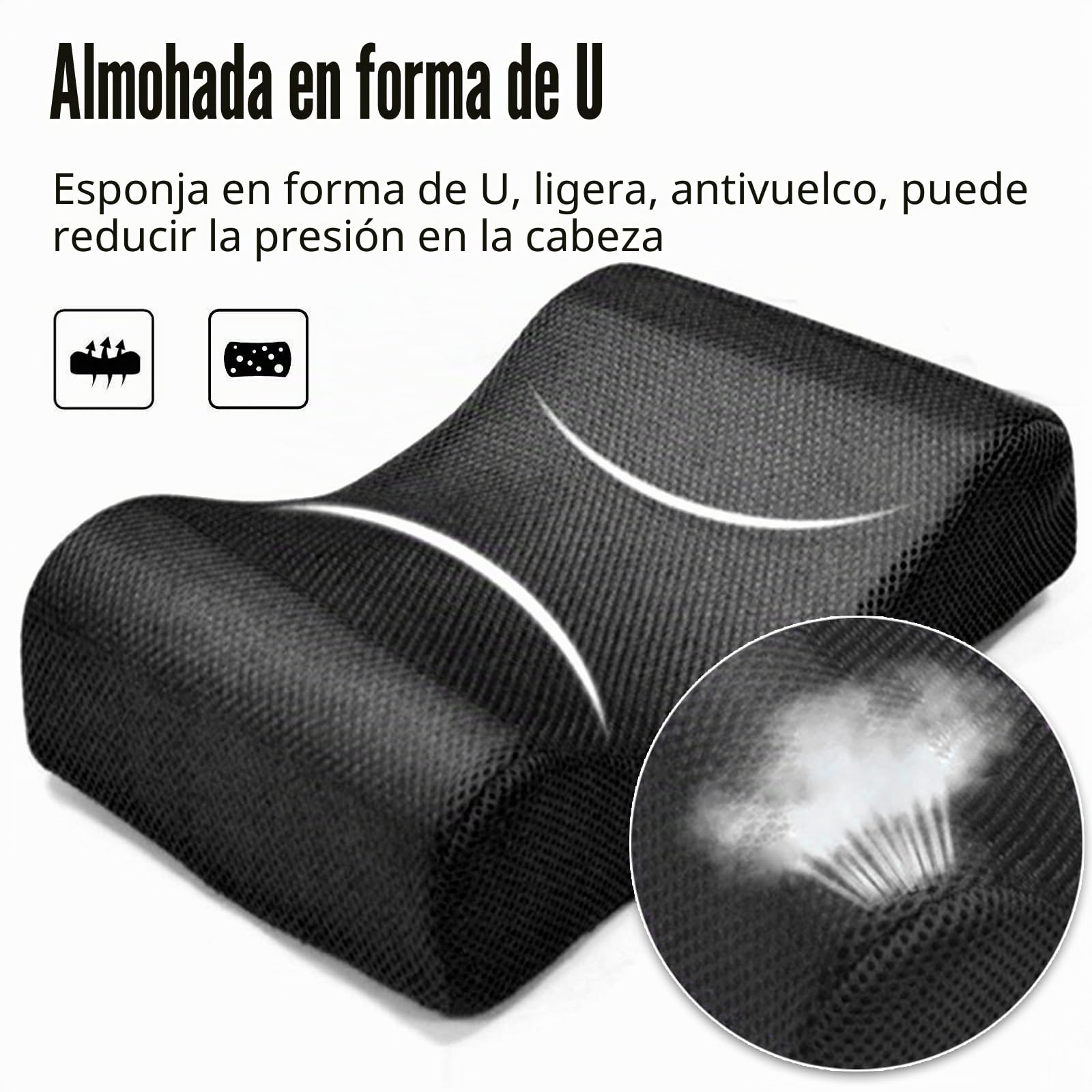 Reposacabezas Para Silla Ruedas, Accesorios Ajustables Para Sillas Ruedas Reposacabezas Para El Cuello Reposacabezas Universal Para Silla Ruedas Respaldo Soporte Estable Transpirable Cojín Tipo U