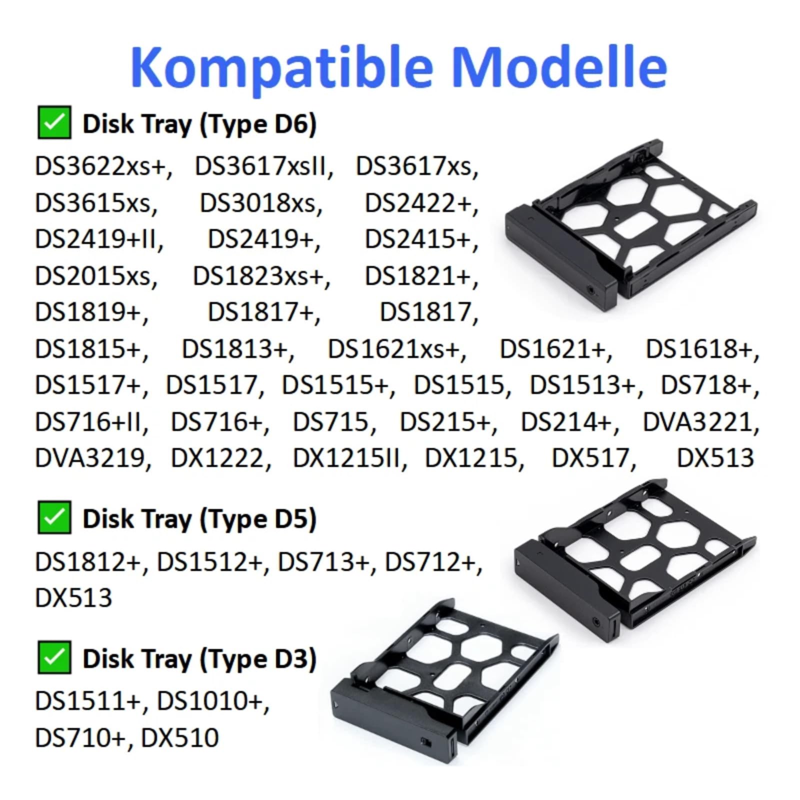 4 cierres de presión para disco duro de Synology HDD D3 D5 D6