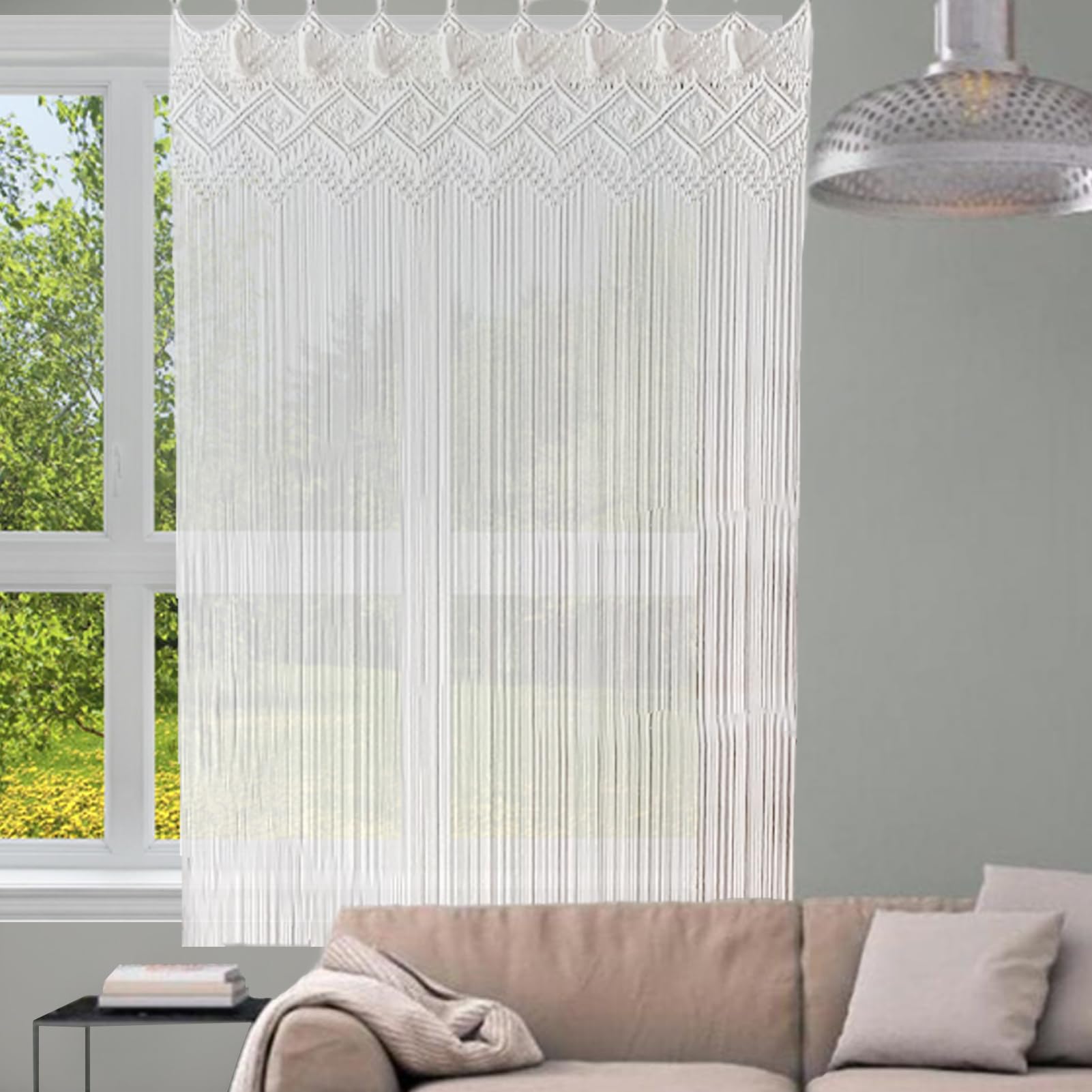 Geweven boho macramé tapijt - handgemaakt wandpaneel - muurdecoratie
