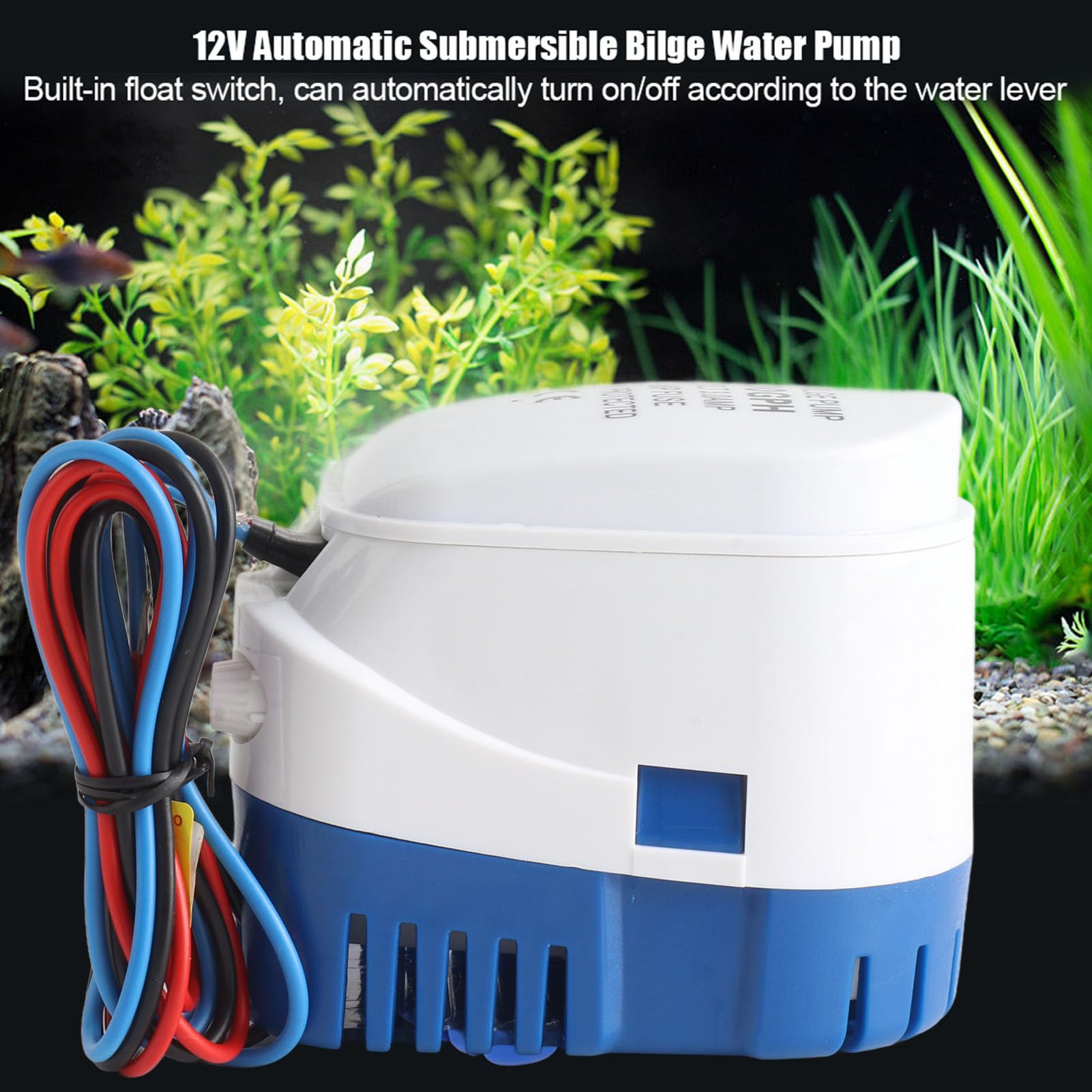 Pompa sentina sommergibile 12V per imbarcazioni 1100GPH con galleggiante automatico integrato pompa sentina acqua ad alta portata per nautica protezione da sovracorrente e motore duraturo