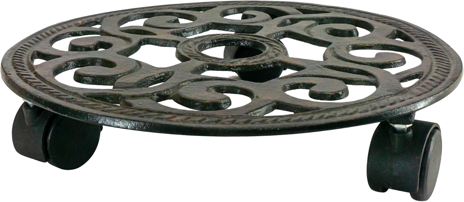 Handcrafted Metal Plant Stand - Metal Caddy Indoor/Outdoor Use | Elegant Home Decor Accent | Sturdy and Durable Stylish Plant Holder | Ideal for Garden, Patio, and Living Room