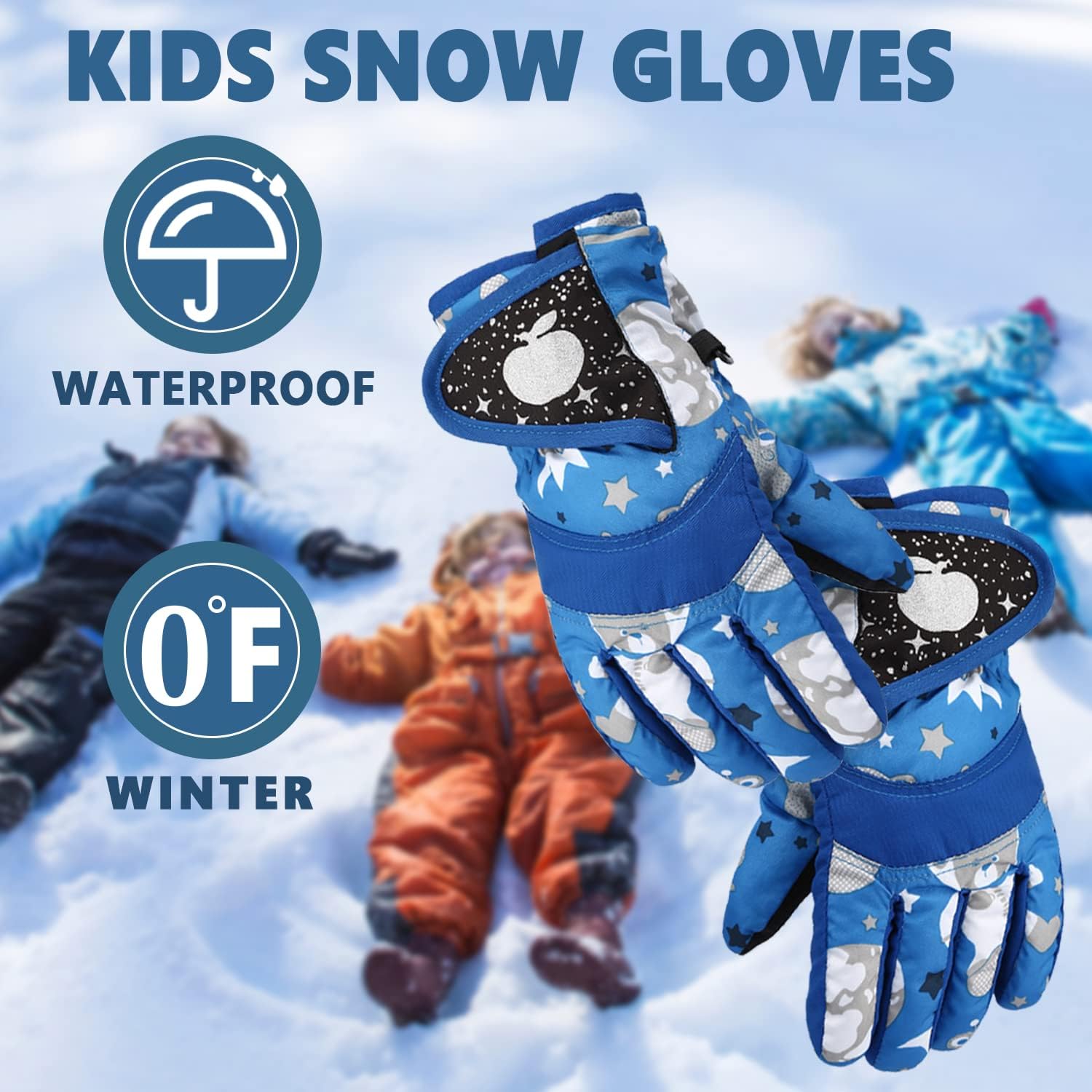 DARCHEN Kids Snow Gloves for Boys Girls Winter Waterproof Insulated Kids Ski Gloves Thickening Warm Windproof Outdoor Sports Gloves for Boys Girls : Clothing, Shoes & Jewelry