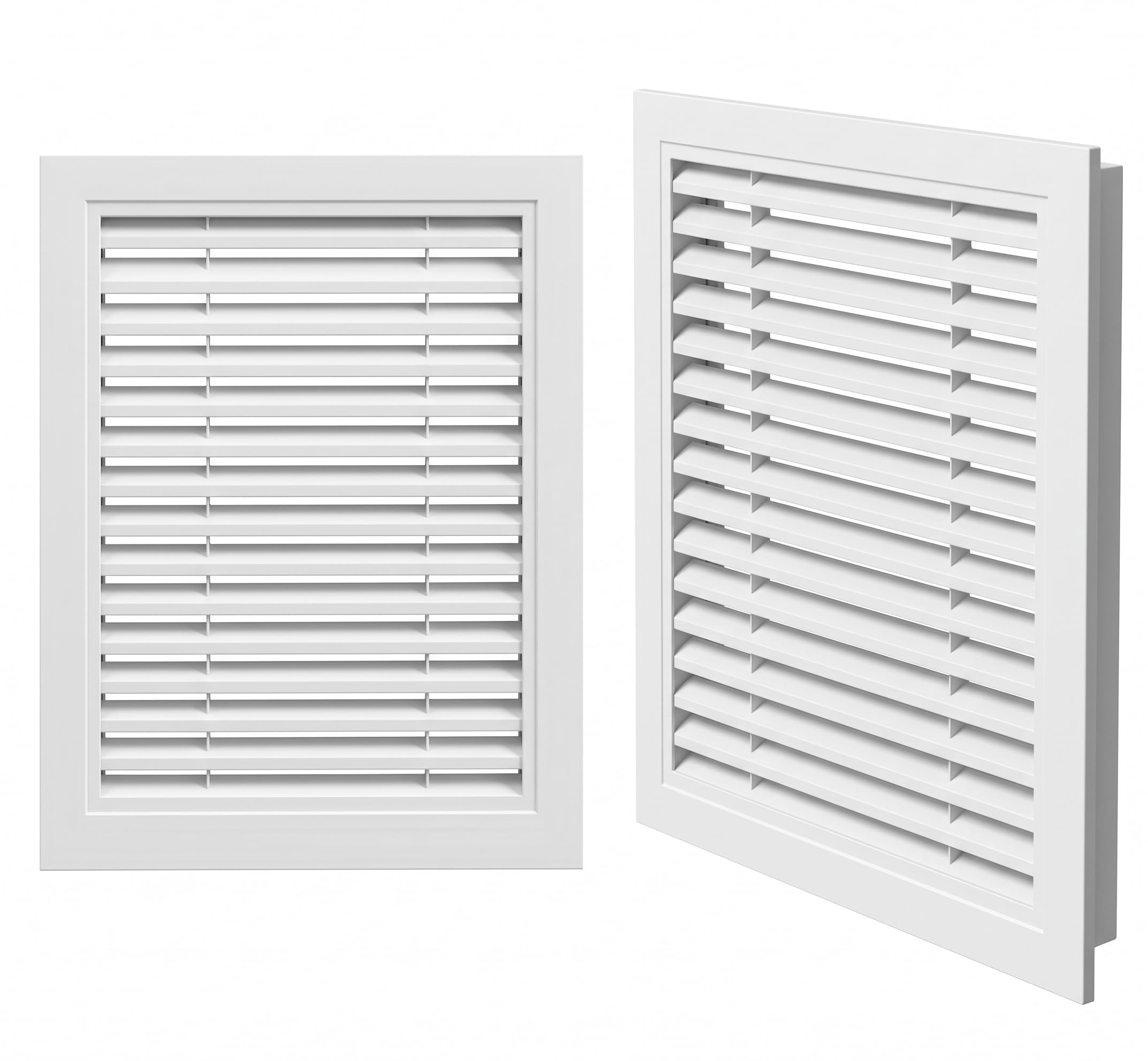 View 1 of 2 Pcs 16" x 25" Gable Aluminum wall Vents for shed loft Windows, with Screens and Screws, for Ventilation of Exterior Doors and Walls Inside Dimensions: 14" x 23"