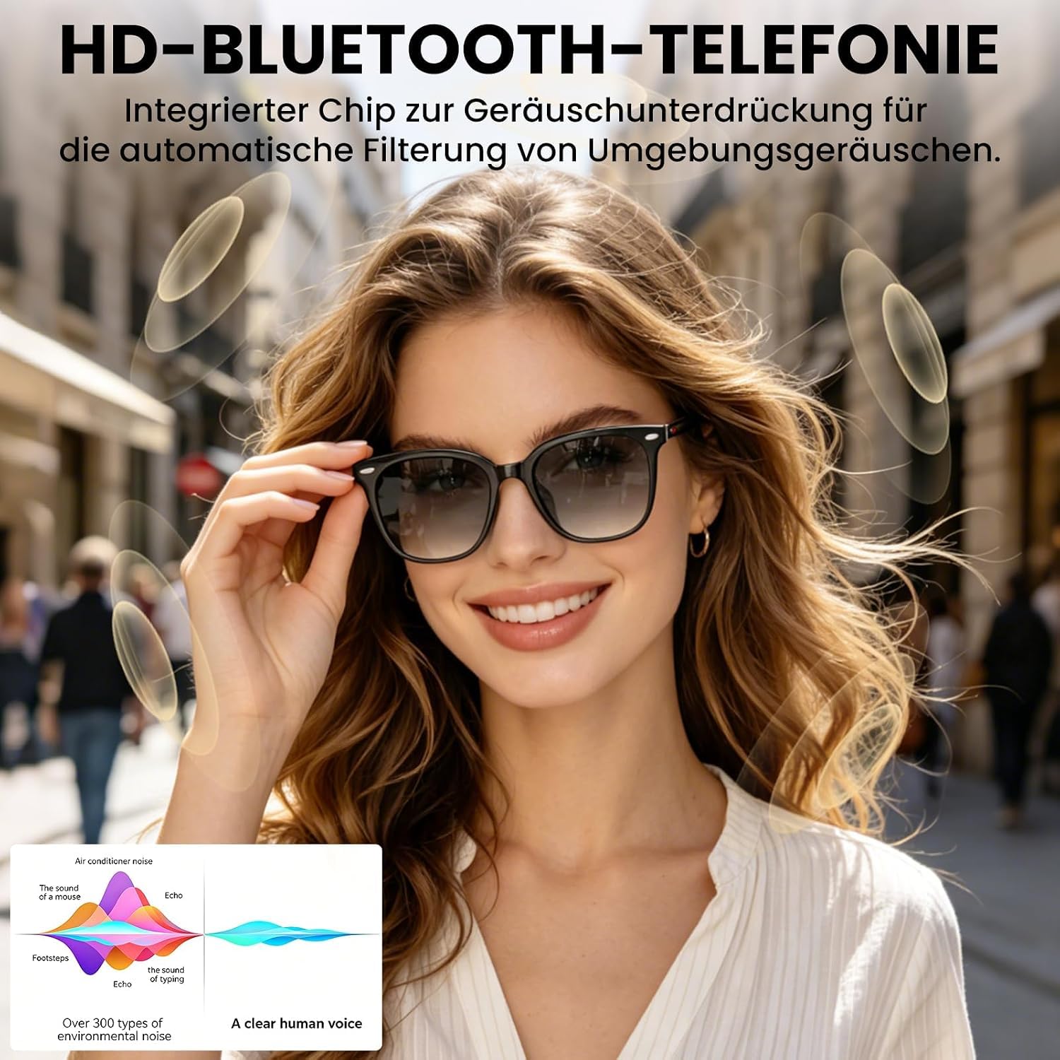 Mingtawn 2026 Smart-Brille für Damen & Herren, 32g Ultraleicht, HD-Telefonie, Musik-/Sprachsteuerung, Bluetooth-Sonnenbrille mit photochromen Gläsern – ideal für Alltag und Reisen（Schwarz）