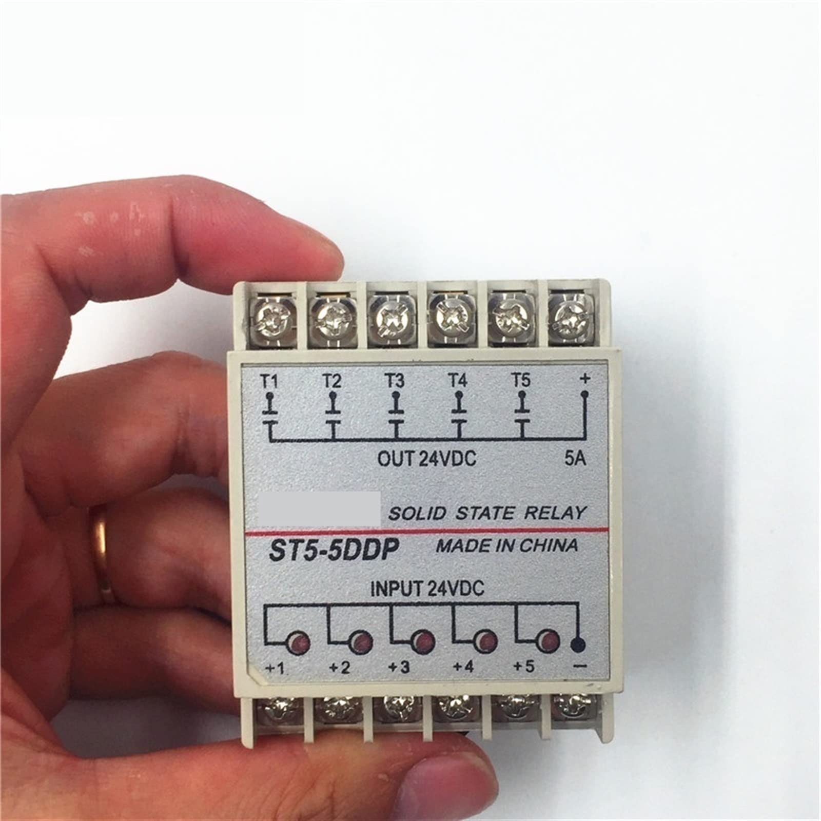 Relais à Semi-conducteurs 5 canaux SSR quintupliquent 24VDC DC commande PLC monophasé 5A