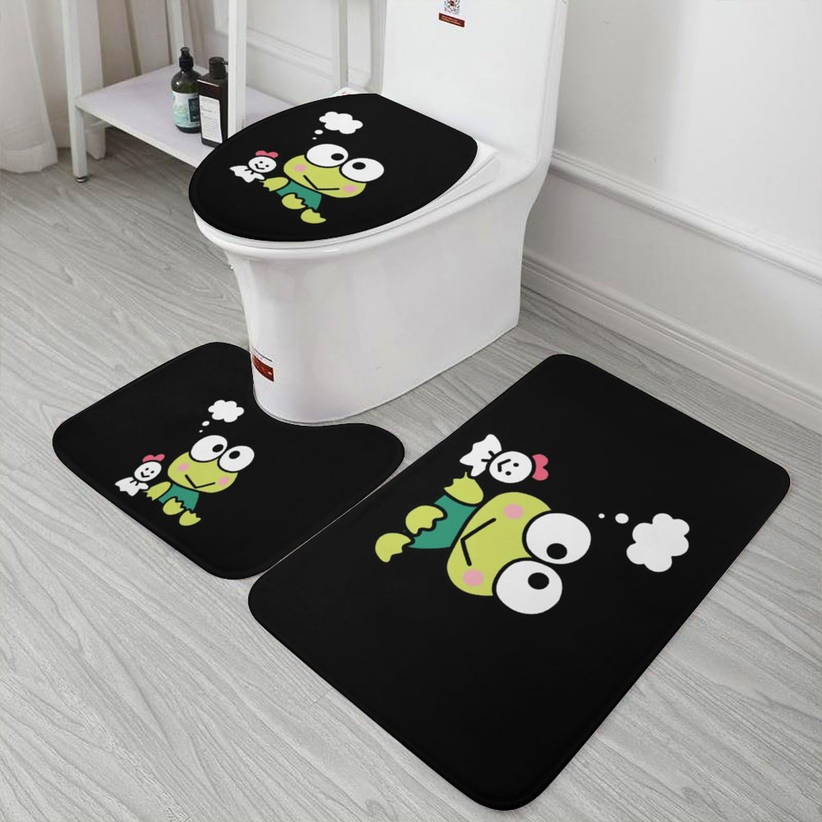 Amazon｜けろけろけろっぴ トイレマット 3点セット バスマット O型