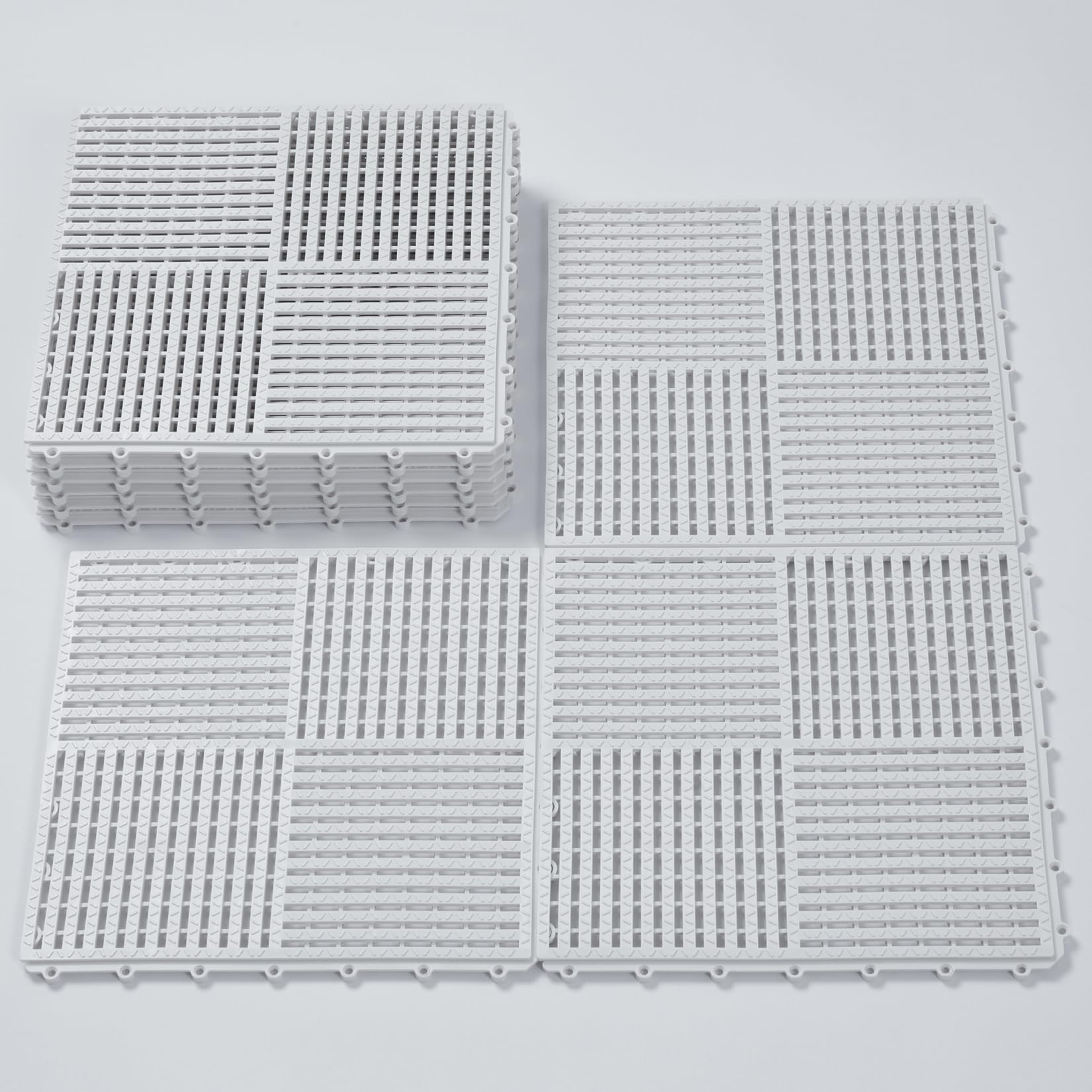 9 Pack Modular Interlocking Tiles Double Non-Slip 12"x12" Dark Gray — Amazon image 10