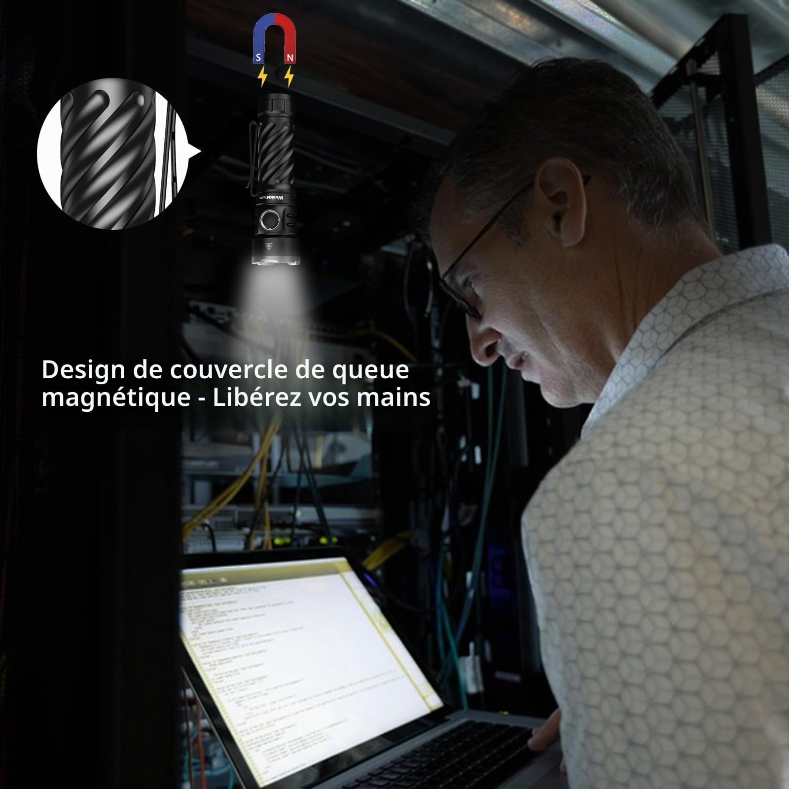 Wurkkos TS26S Lampe torche rechargeable EDC, 3100 Lumens 95 CRI | IP68 étanche, port USB-C, embout magnétique, 191m portée, idéale pour camping, randonnée et urgences