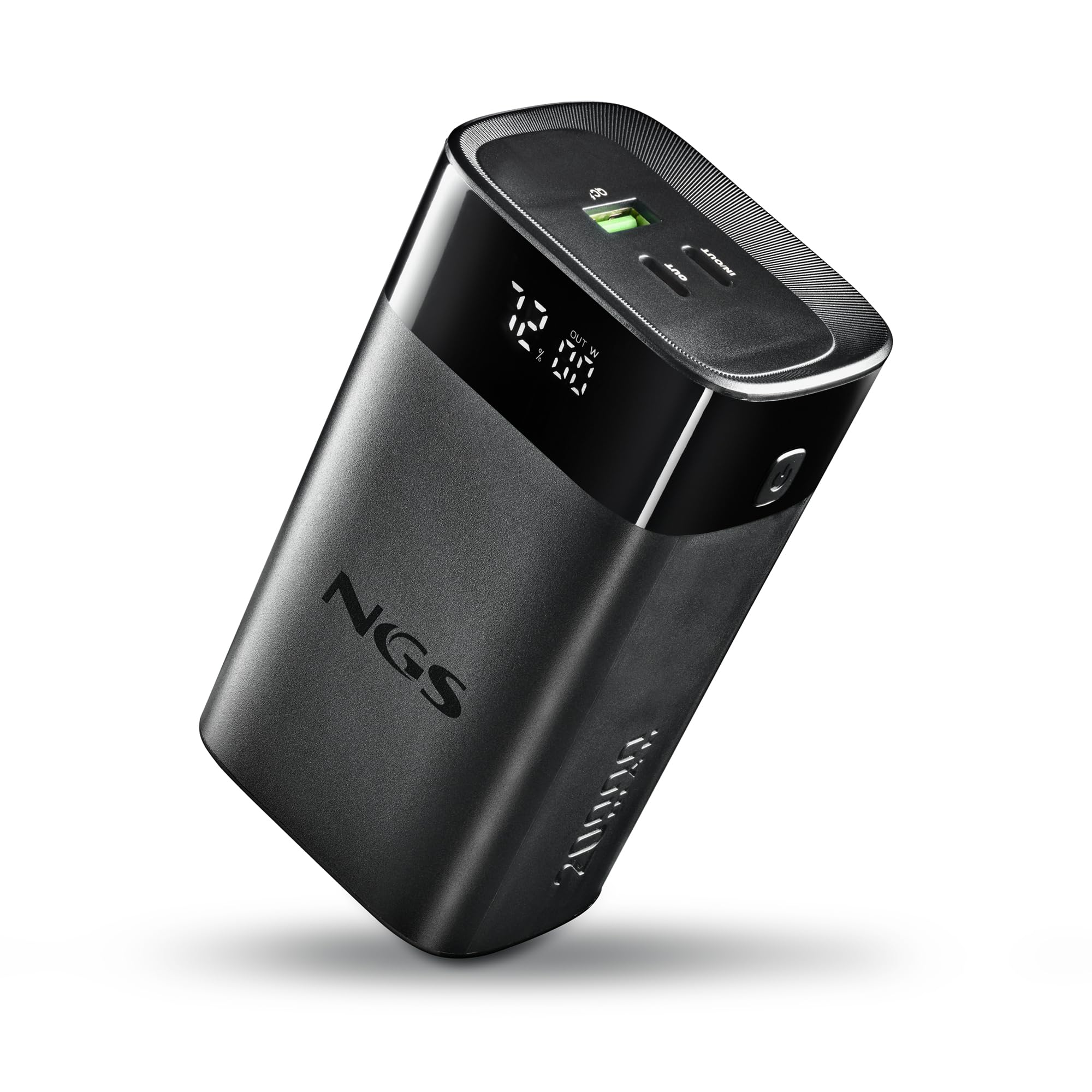 NGS Twix 20 - Batería Portátil 20000mAh, 65W Carga Rápida, USB-C 20W y USB-A QC 22,5W, Pantalla LED Precisa, Compacta y Ligera, Compatible con iPhone, Samsung, Xiaomi, Huawei, Laptop
