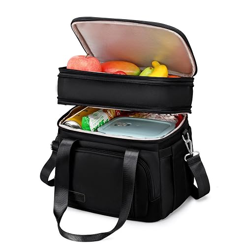 MAPLELILY Lunch Box Double Deck Insulated Lunch Bag