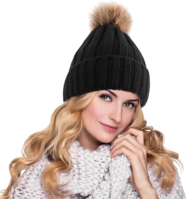 Women Winter Hats Thick Cable Beanies 