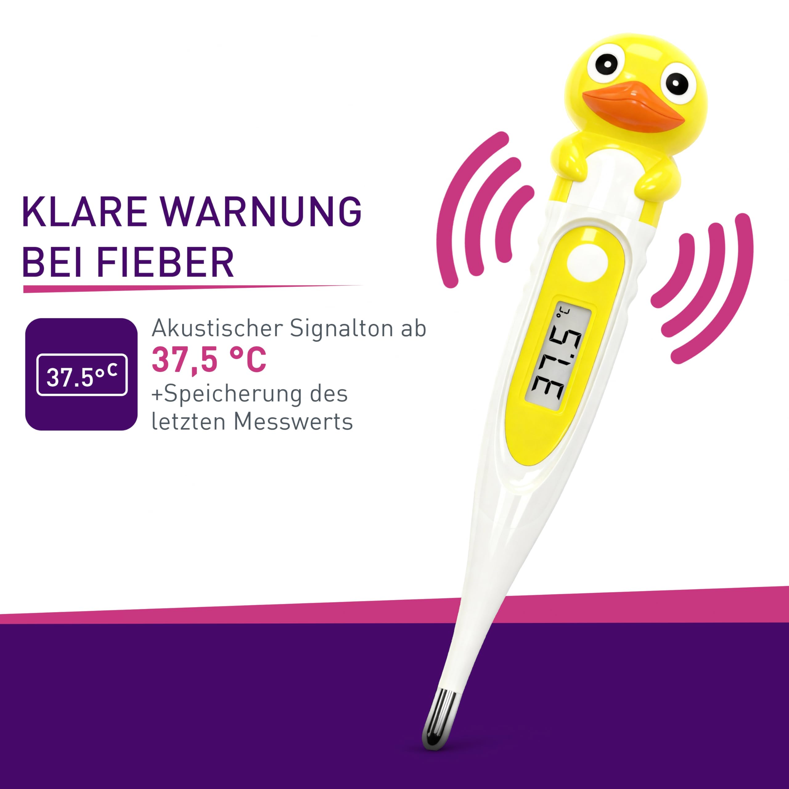 scala Thermomètre numérique SC 44 Flex Canard Blanc Enfant Bébé Motif