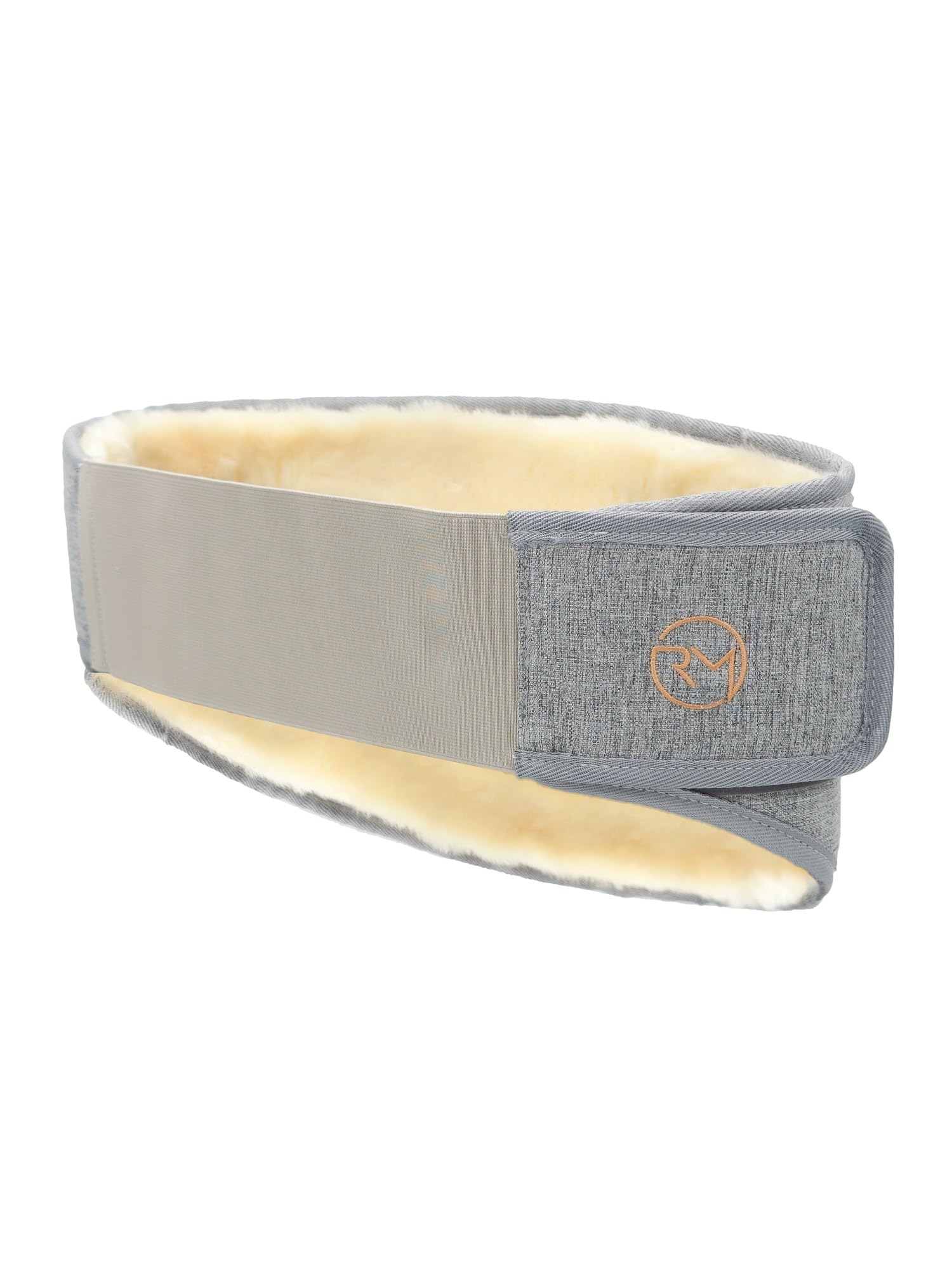 Rohn Moden Lammfell Nierenwärmer aus Merinowolle, verstellbarer Nierengurt aus Schaffell, Öko Rückenwärmer, Flexigurt für Damen und Herren, weicher Thermogurt (grau, XL, 120-140 cm)