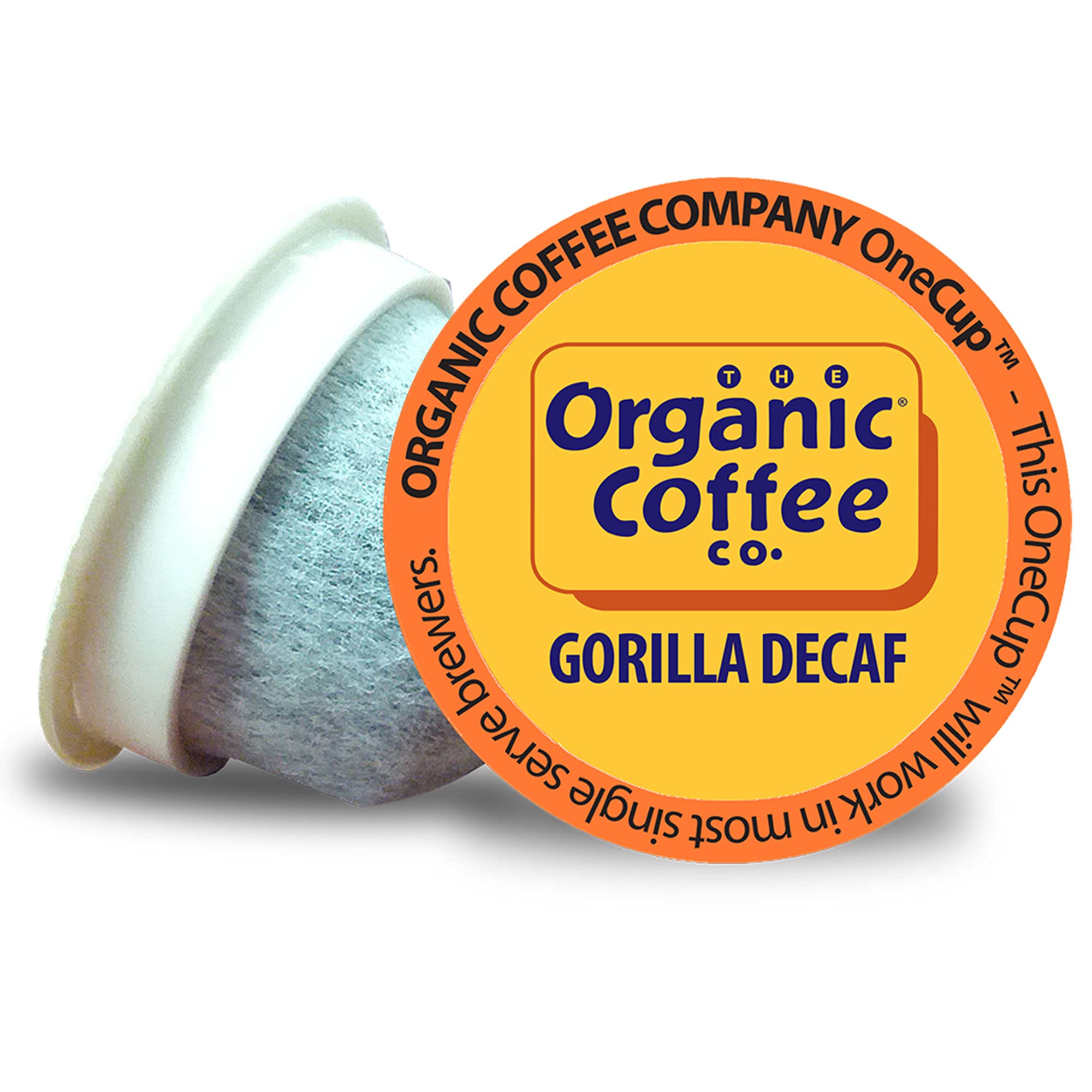 Gorilla Decaf Coffee | The Organic Coffee Co Onecup Single Serve Coffee Pods (72 Count)