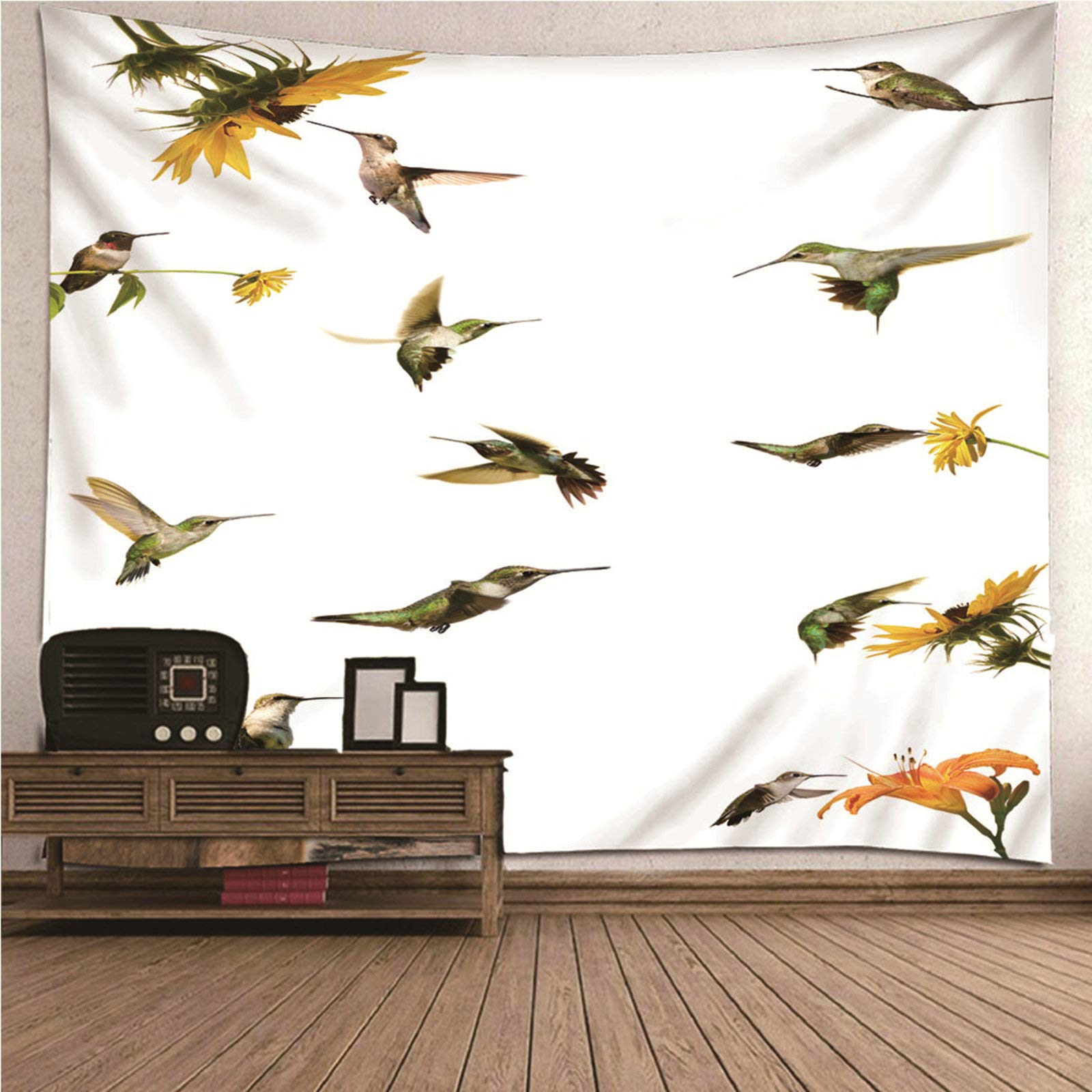 Tapiz de pared lavable en lavadora con diseño de girasoles en impresión 3D