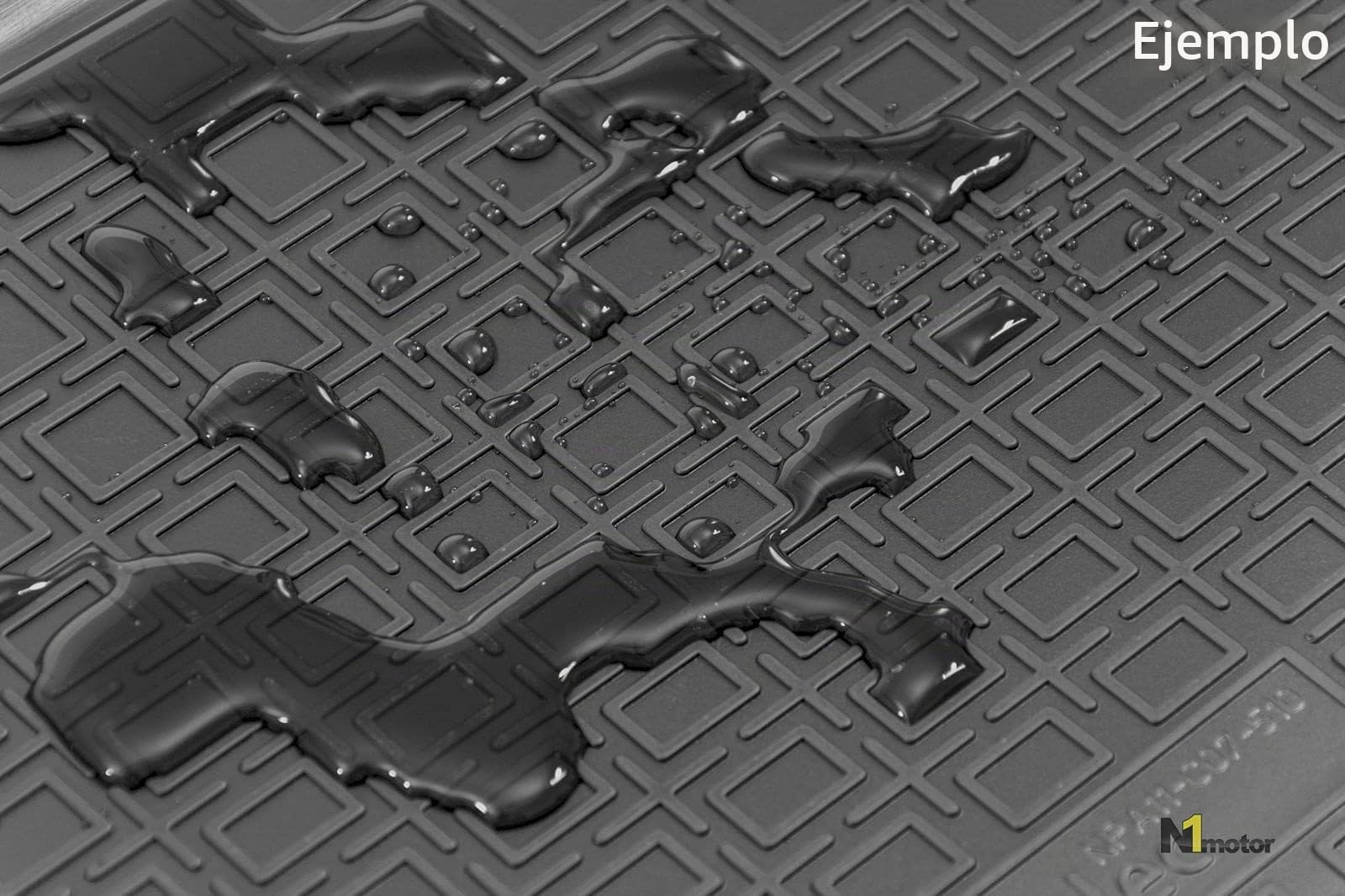 J&J AUTOMOTIVE | Alfombrillas de Goma 3D para Coche, compatibles con Kadjar a Partir de 2015, Ajuste Individual con Borde Alto Aprox. 4 – 5 cm, para Todo Clima, 4 Piezas