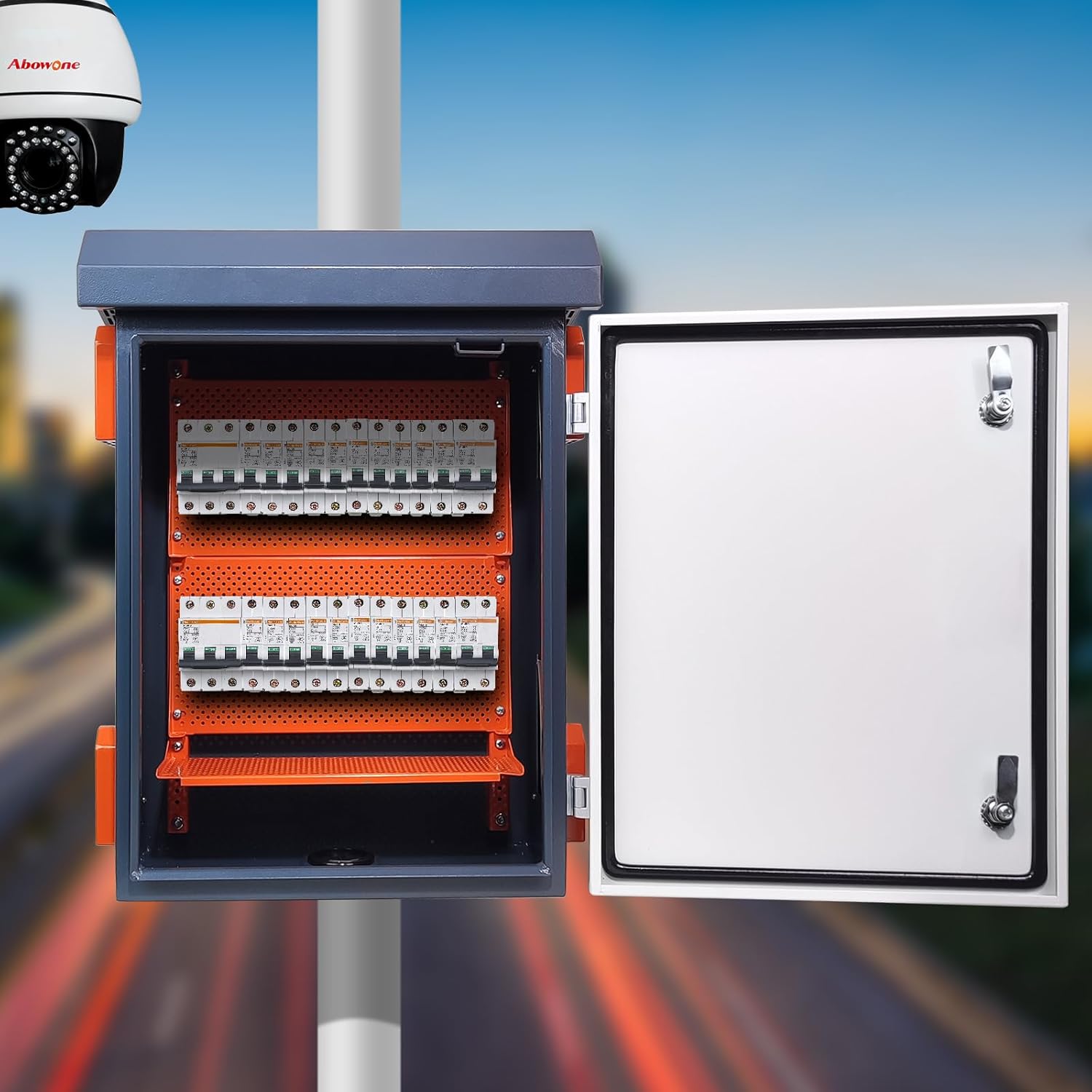 Nema Enclosure Outdoor Electrical Box - 19.7*23.6*11.8" Universal IP Weatherproof Equipment Box,Galvanized Plate Electrical Enclosure,with Removable Mounting Plate and Muffin Fan Vent(50 * 60 * 30cm)
