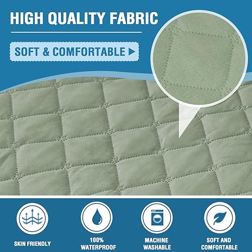 Miniatura 5 de H.VERSAILTEX Funda de sofá 100% impermeable, protector de muebles para mascotas, niños, perros, gatos con respaldo antideslizante (silla, aguamarina