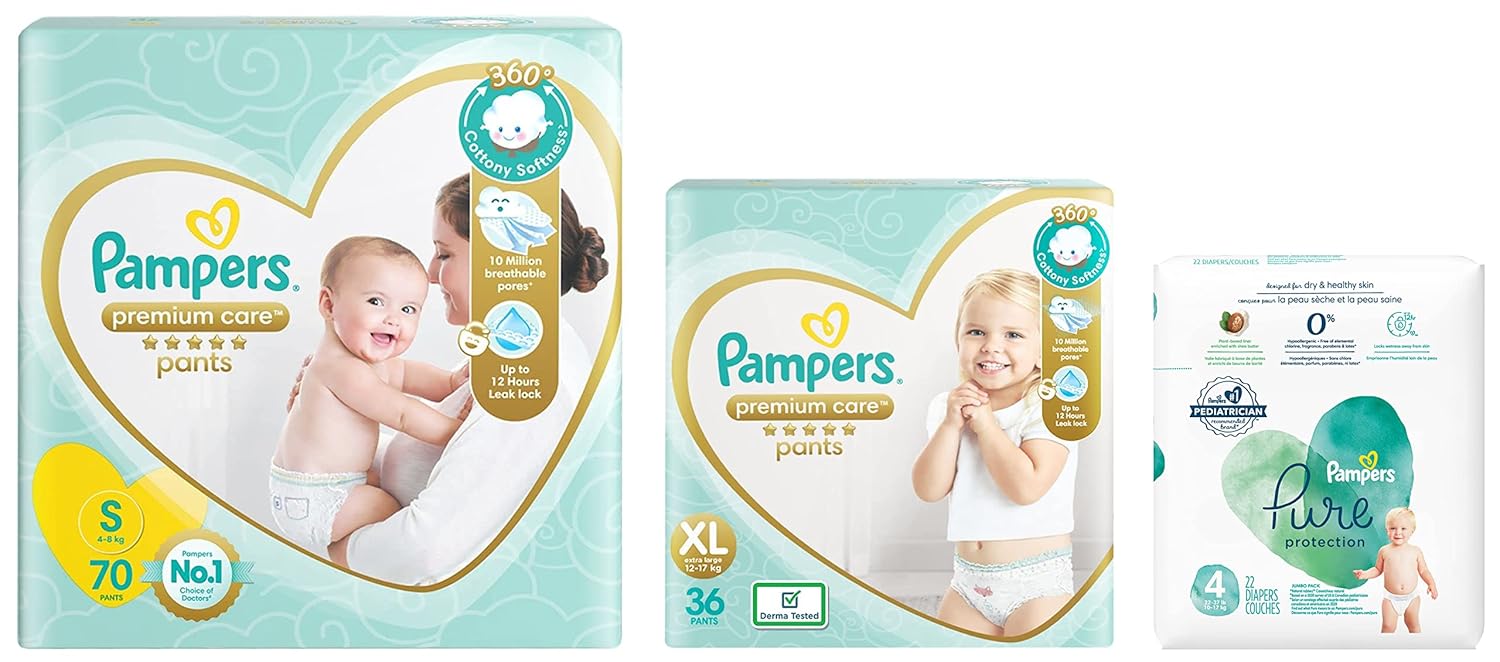Buy Pampers Pure Protection Baby Diapers (LG), 22 Count & Premium Care