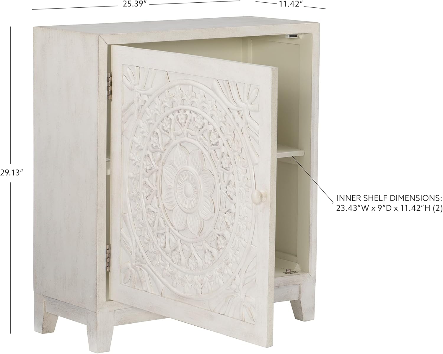 Powell Furniture Grace, Antique White Cabinet,