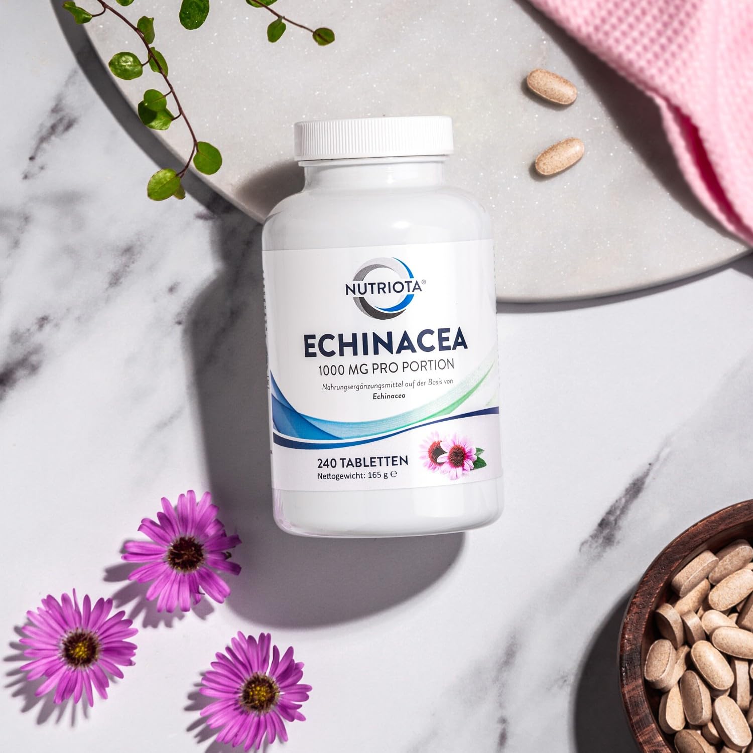 Natürliche Echinacea 500 mg | 240 hochkonzentrierte vegane Tabletten | Zur Bekämpfung von Erkältung und Grippe| Stärkt das Immunsystem | Von Aceso
