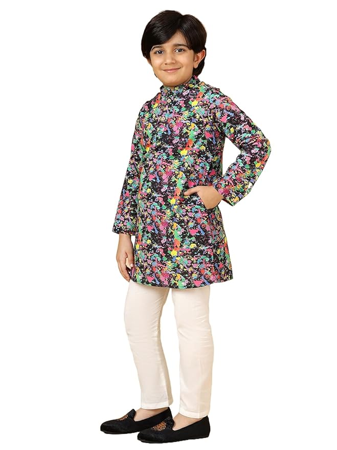 A.T.U.N. (ALL THINGS UBER NICE) Multi Color Spalsh Kurta & Pyjama Set