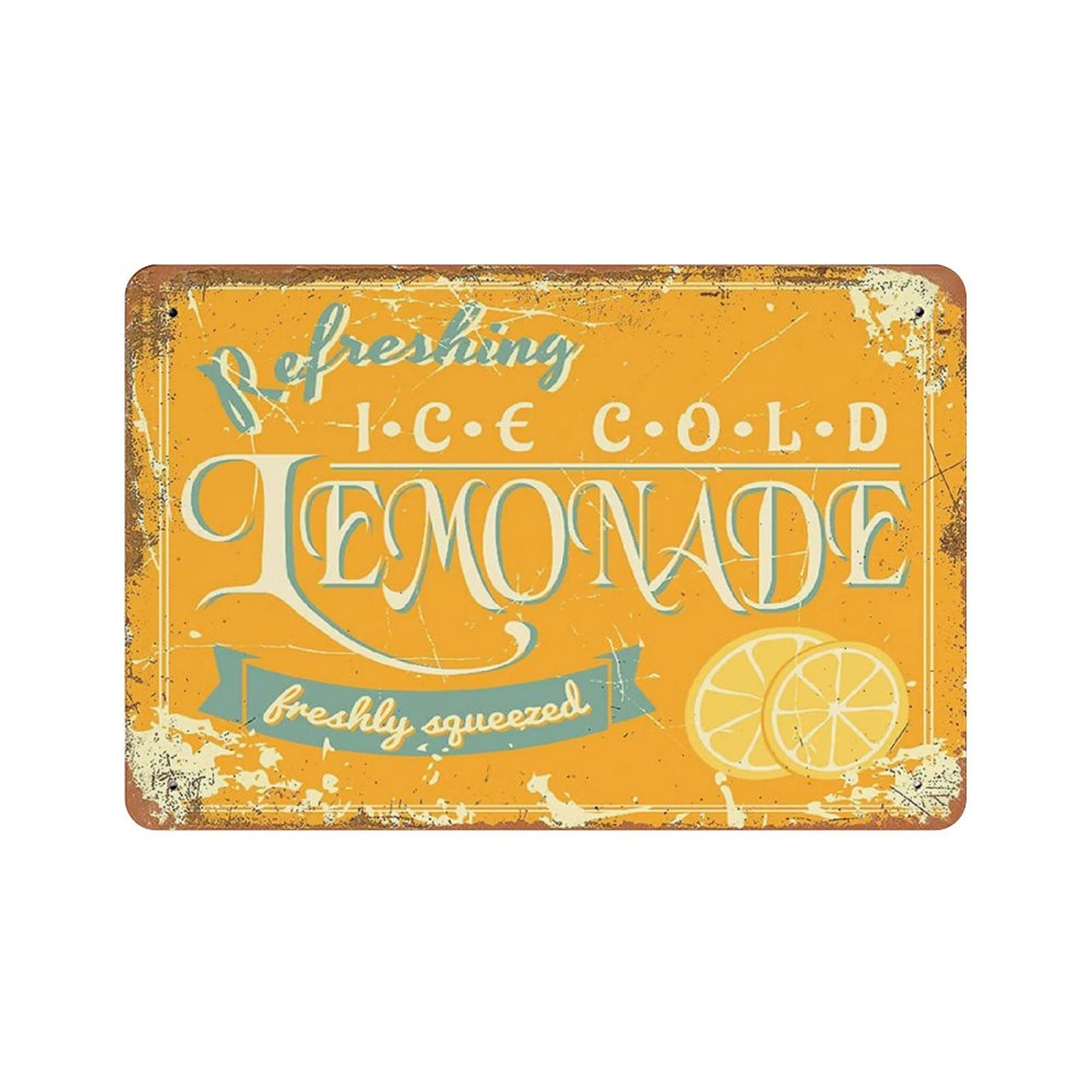 Metal Tin Sign ICY Lemonade Vintage Tin Poster Metal Sign Wall Decoration Country Kitchen Home Garage Decor 8"x12"