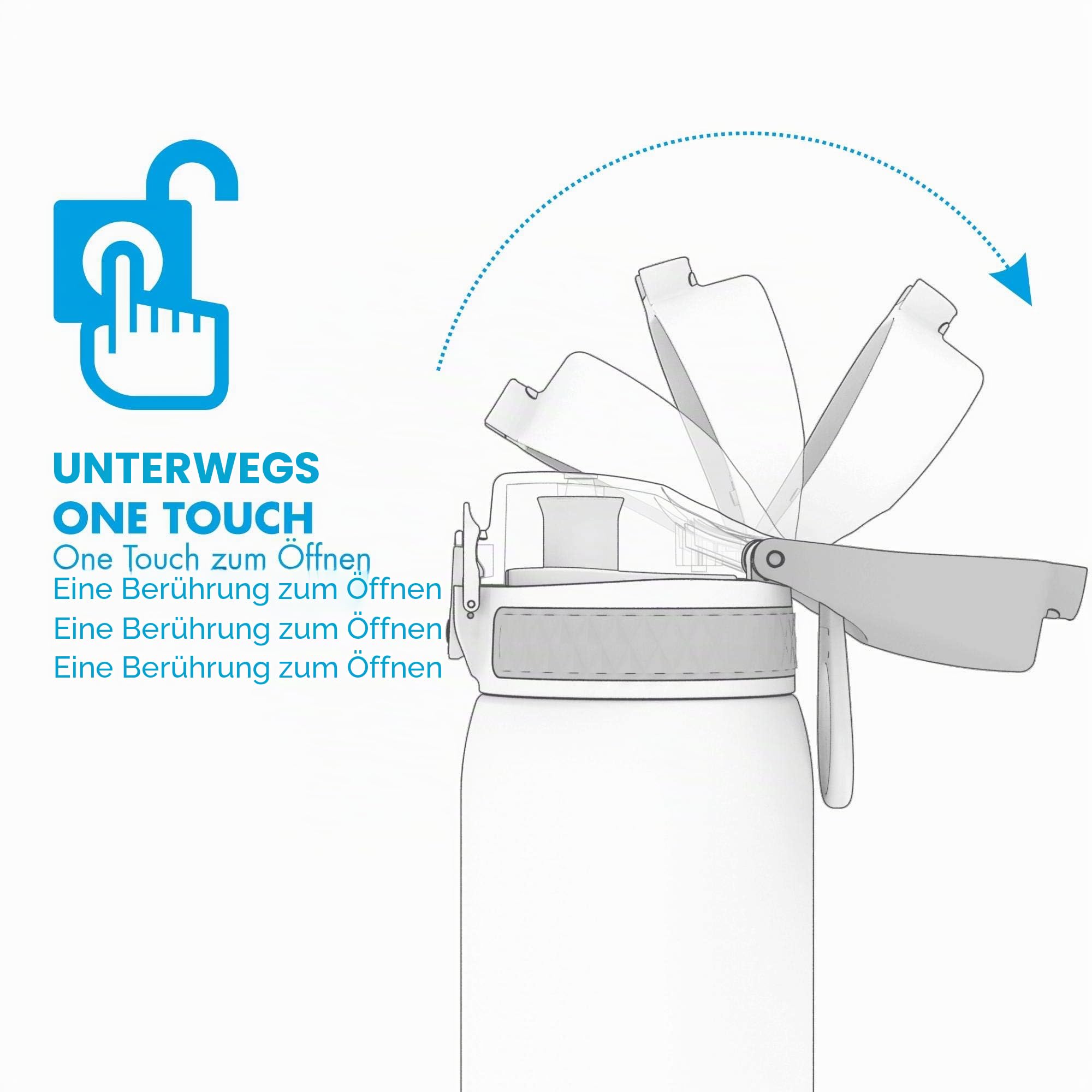 ion8 Stahl-Trinkflasche, 600 ml, Auslaufsicher, Einhandöffnung, Sichere Verriegelung & Ersatz Dichtungen für Auslaufsichere Trinkflaschen (3 Sätze), Transparent, Einheitsgröße