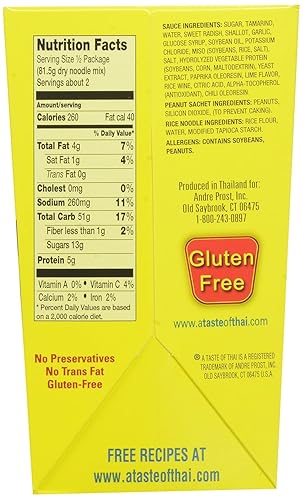 Vista 39 de A Taste of Thai Fideos de maní – Paquete de 6 fideos instantáneos Heat & Eat de 5.25 onzas con sabor a salsa tailandesa clásica Sin gluten