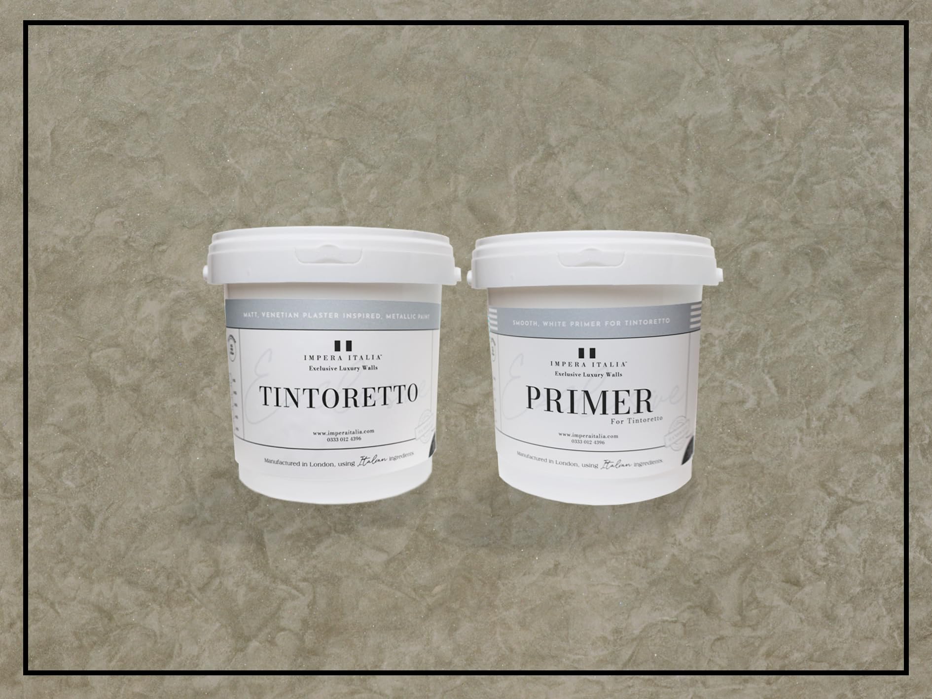 Impera Italia Tanaro Tintoretto - Matt, Venetian Plaster Effect, Wall Paint Bundle. Includes 2Kg Of Paint And 1L Of Primer - Covers 6-8Sqm - In Colour