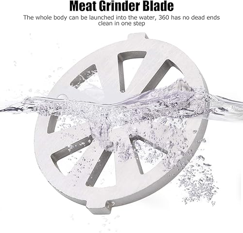 Miniatura 3 de 2 piezas de cuchillas para picadora de carne, discos de placa de acero inoxidable, accesorios para picadora de alimentos, hoja de acero inoxidable