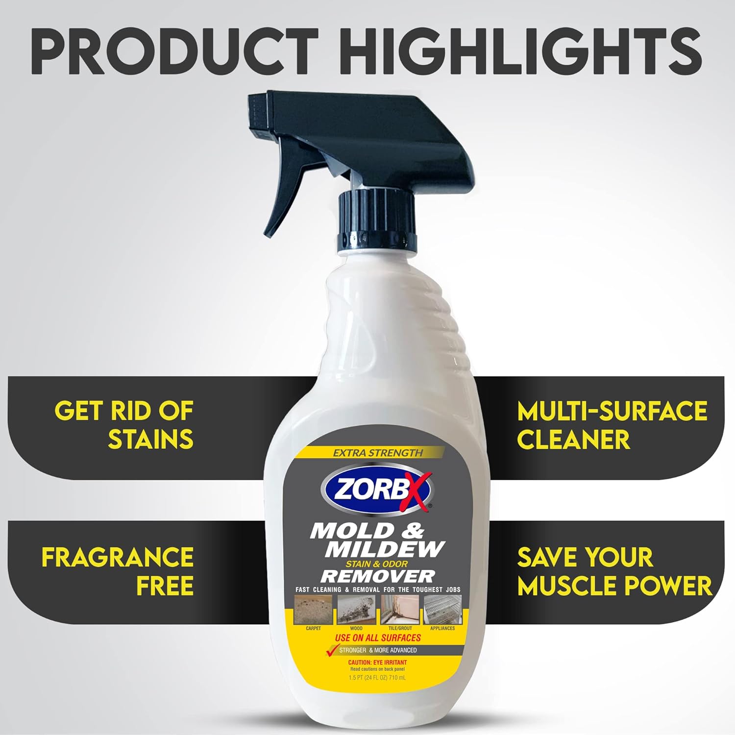 ZORBX Odor Remover Bundle – Includes 16 Oz Fast-Acting Odor Remover Spray, 7.5 Oz Compact-Sized Odor Remover Spray, 2 Oz Travel-Friendly Odor Remover Spray, & 24 Oz M&M Stain and Odor Remover Spray