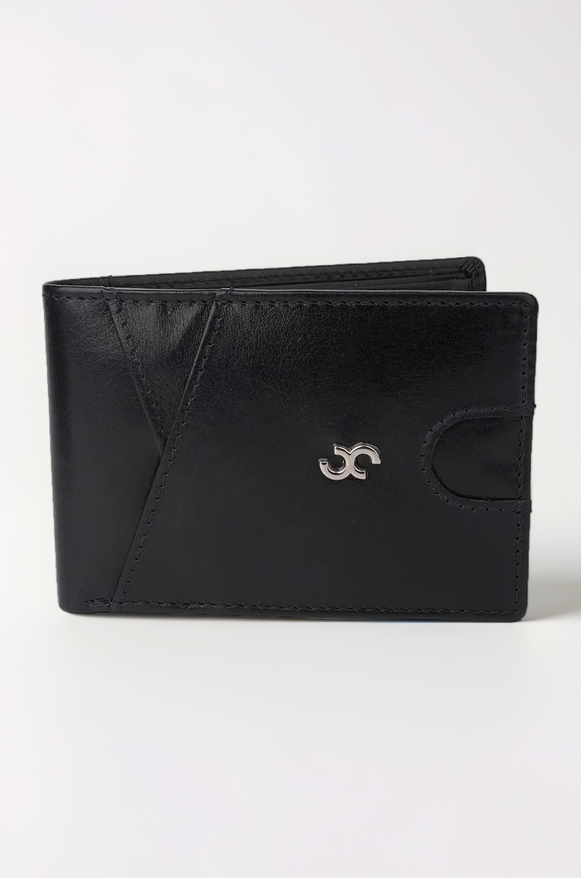 - by Virat Kohli Premium Leather Lightweight Credit Card Holder Wallet with RFID Blocking Lining for Men| Perfect for Gifting Purposes - Black